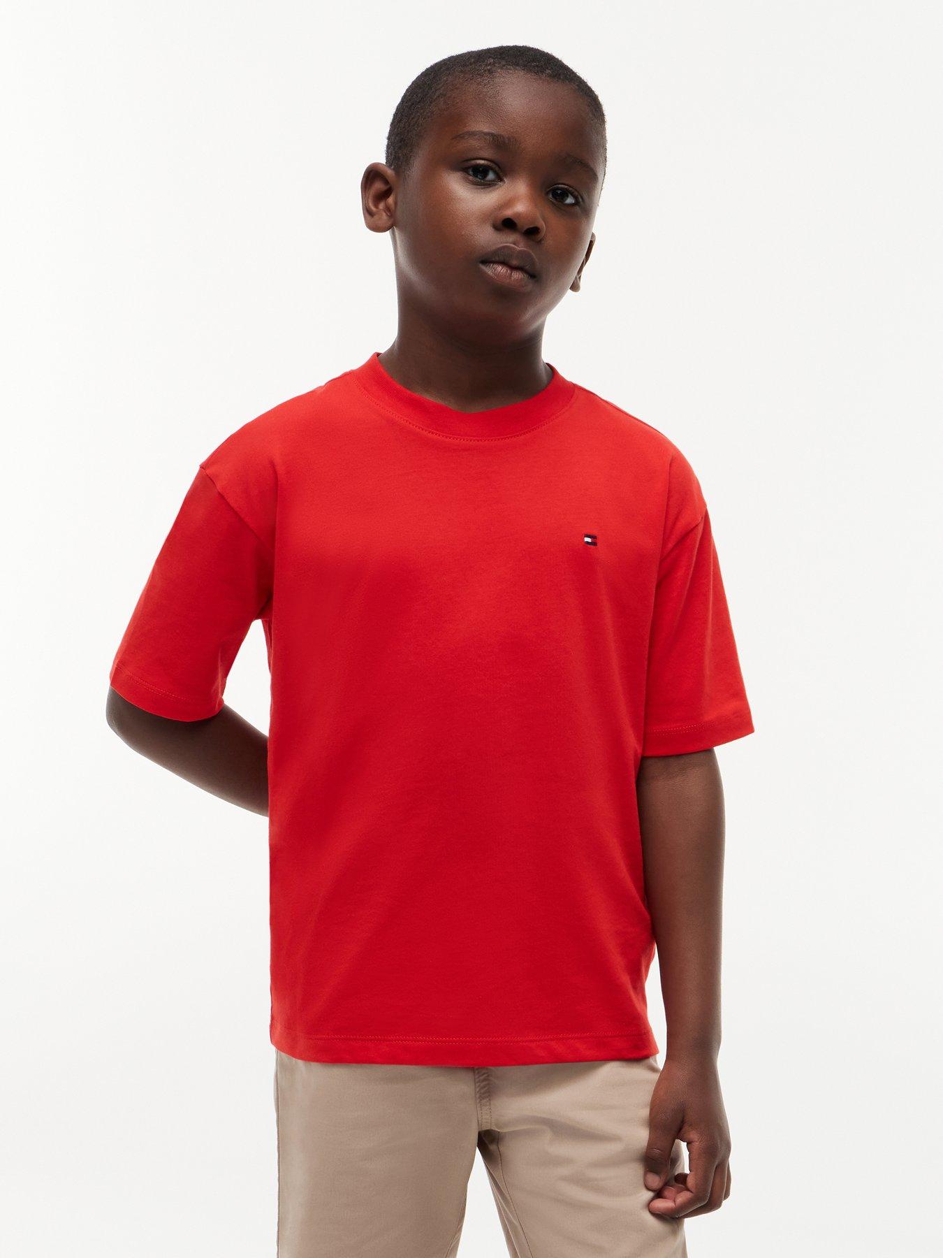 Tommy Hilfiger Boys Essential Archive Fit Short Sleeve T-Shirt - Red