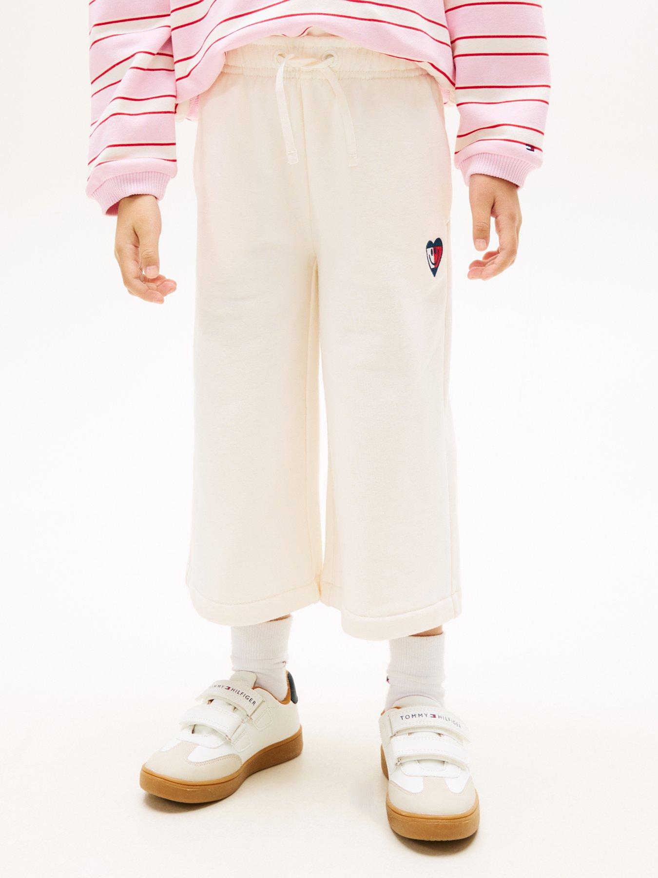 Tommy Hilfiger Younger Girls Smiley Culotte Sweatpants - Cream