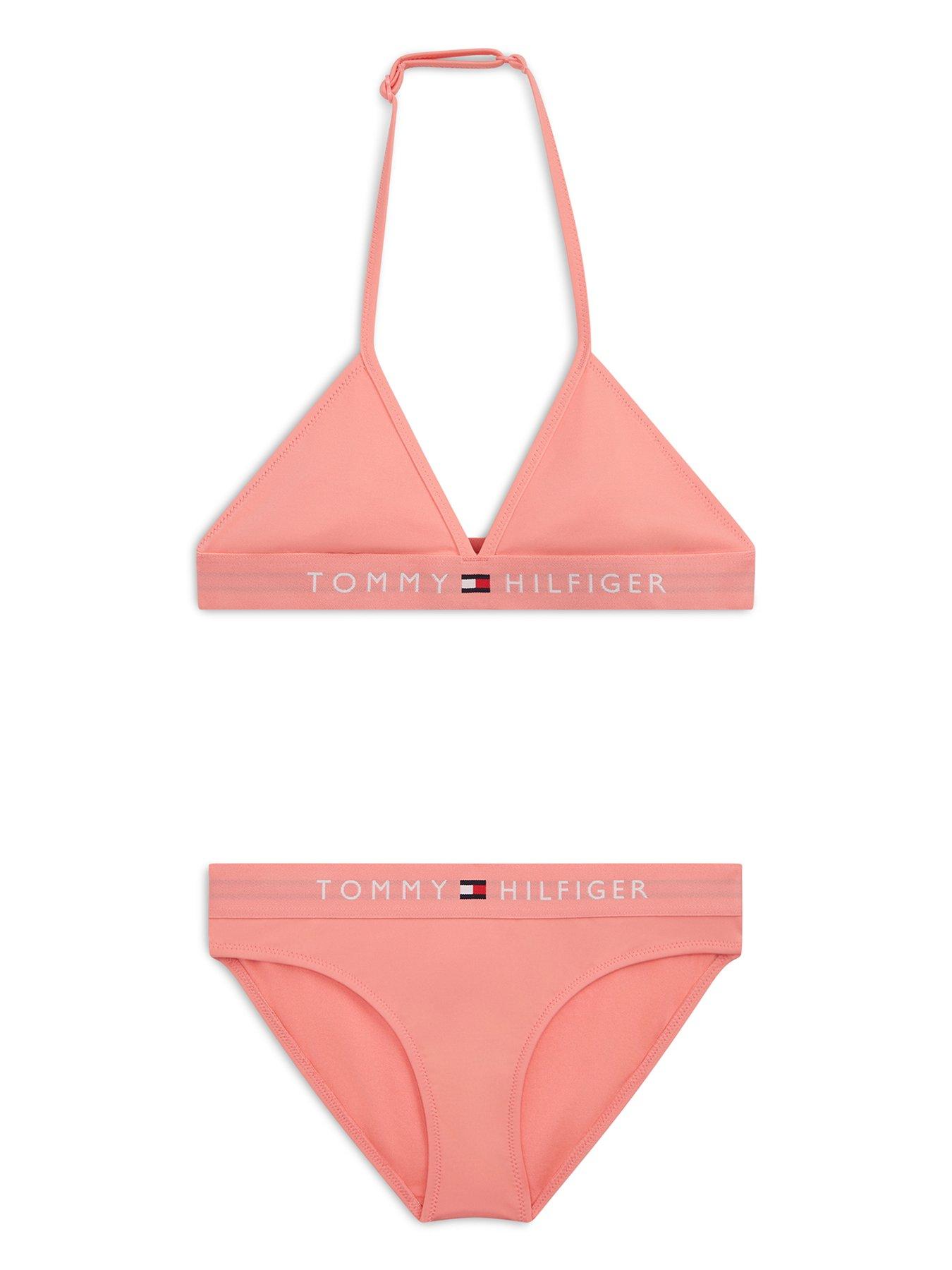 Tommy Hilfiger Girls Triangle 2 Piece Swim Set - Pink
