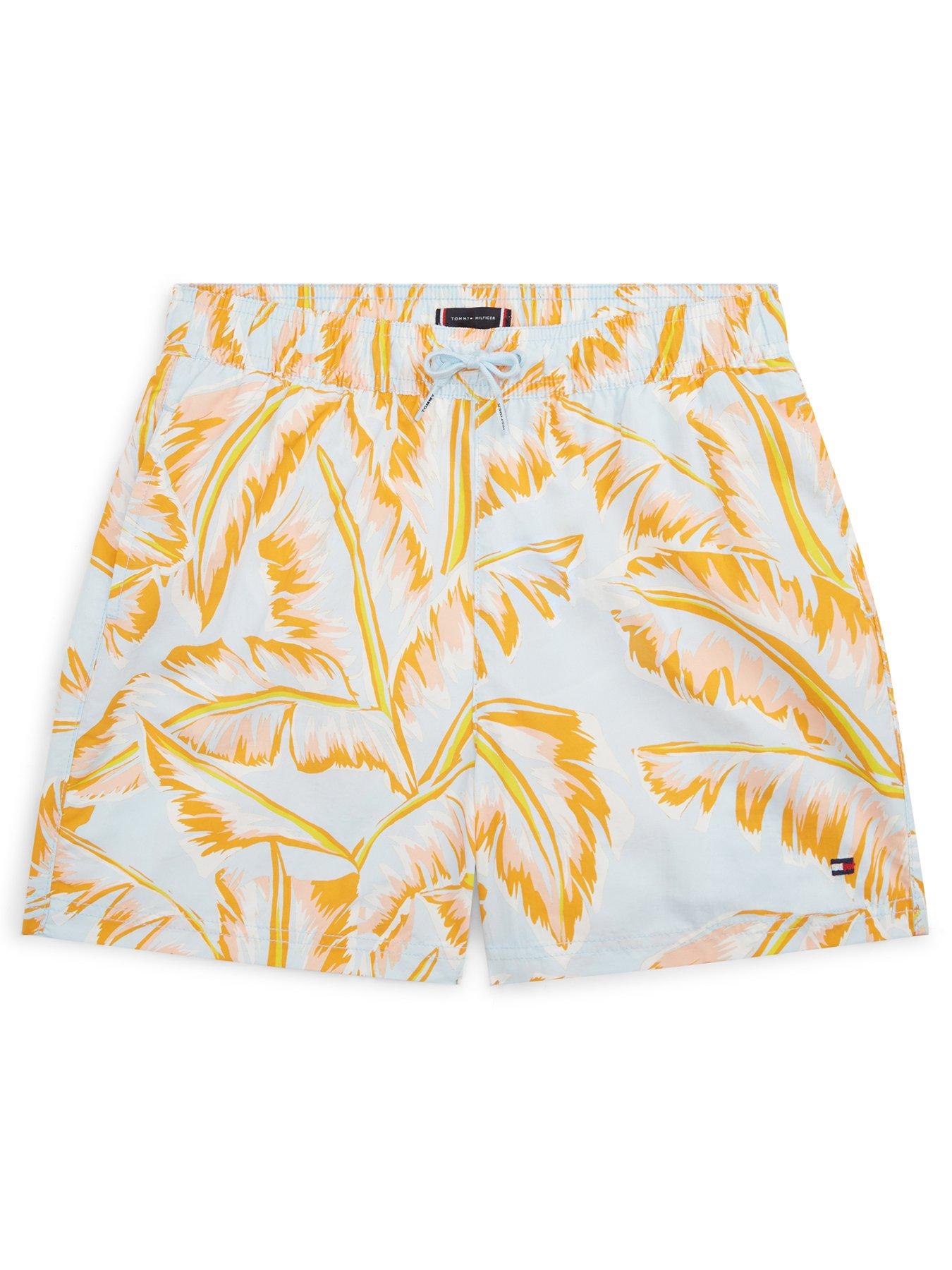Image 1 of 2 of Tommy Hilfiger Boys Medium Drawstring Print Swimshort - Leaf Print