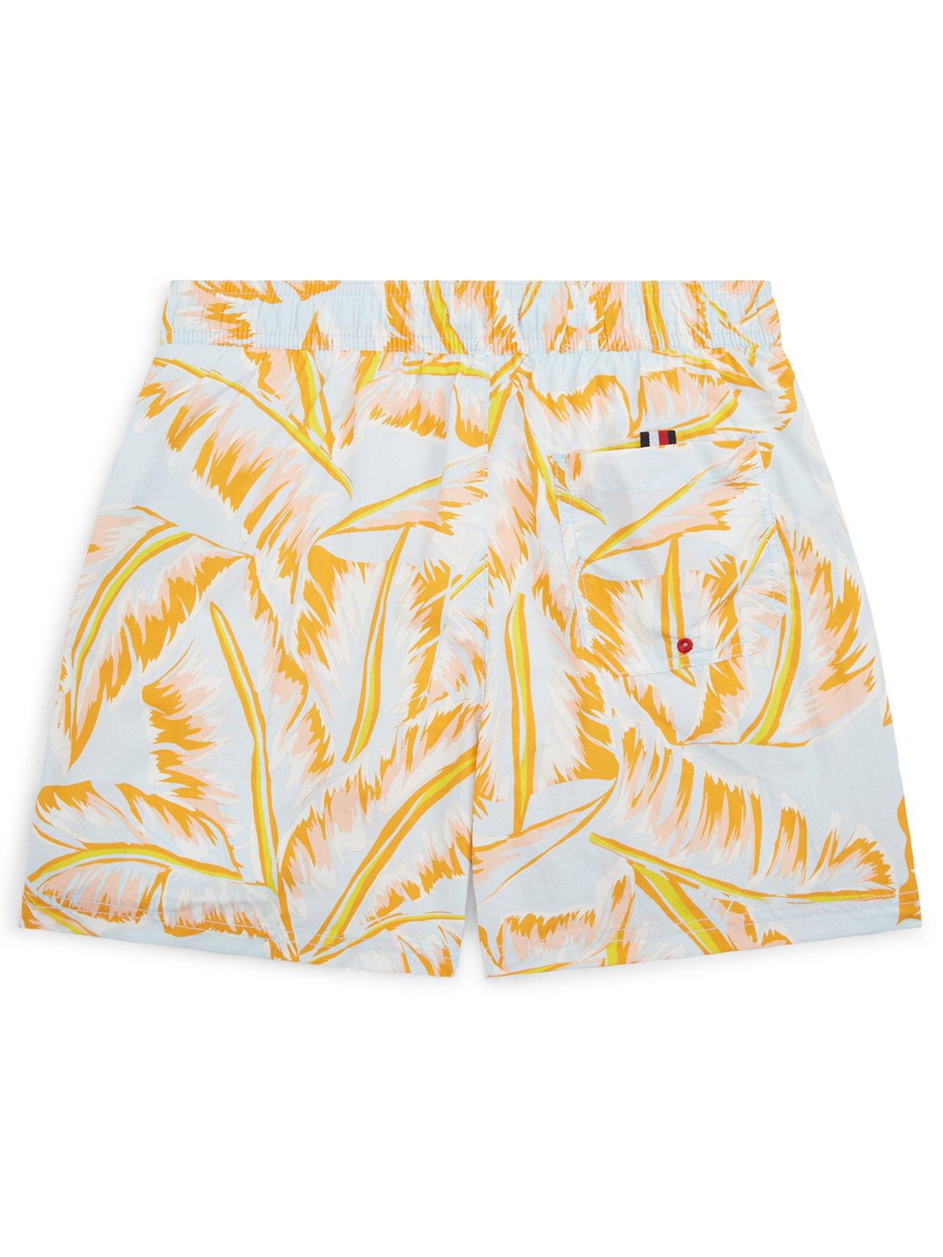 Image 2 of 2 of Tommy Hilfiger Boys Medium Drawstring Print Swimshort - Leaf Print