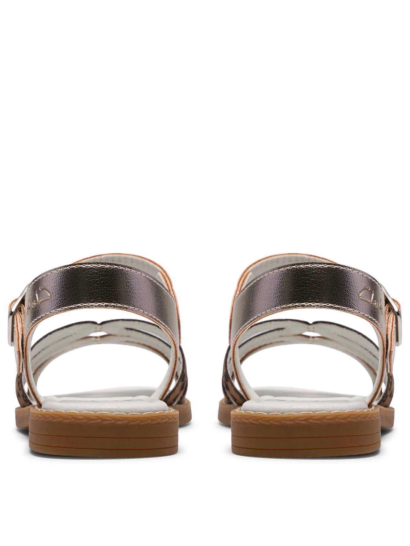  image of clarks-junior-luana-metallic-sandal-champagne