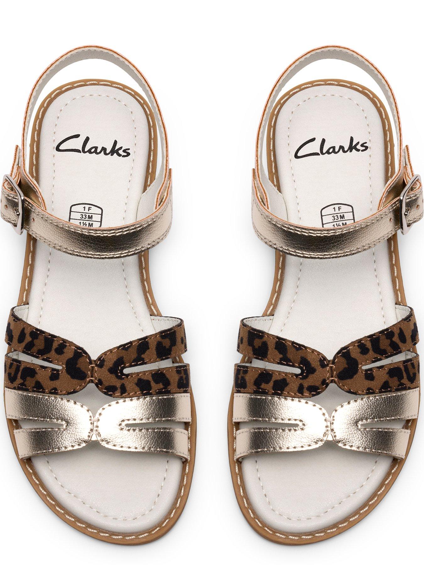  image of clarks-junior-luana-metallic-sandal-champagne
