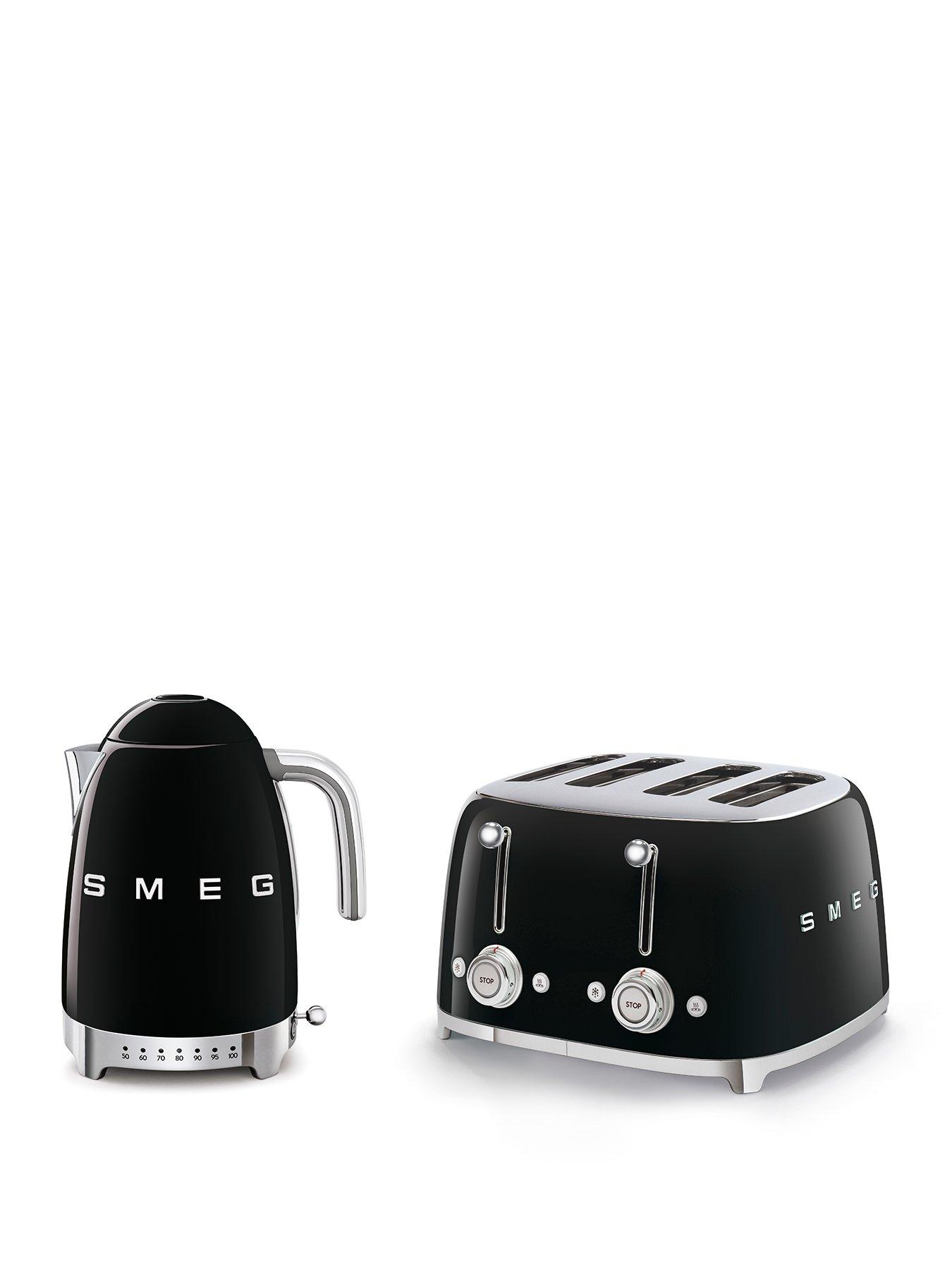 Image 1 of 7 of Smeg Variable Temperature Kettle and 4 Slice Toaster Bundle- Black