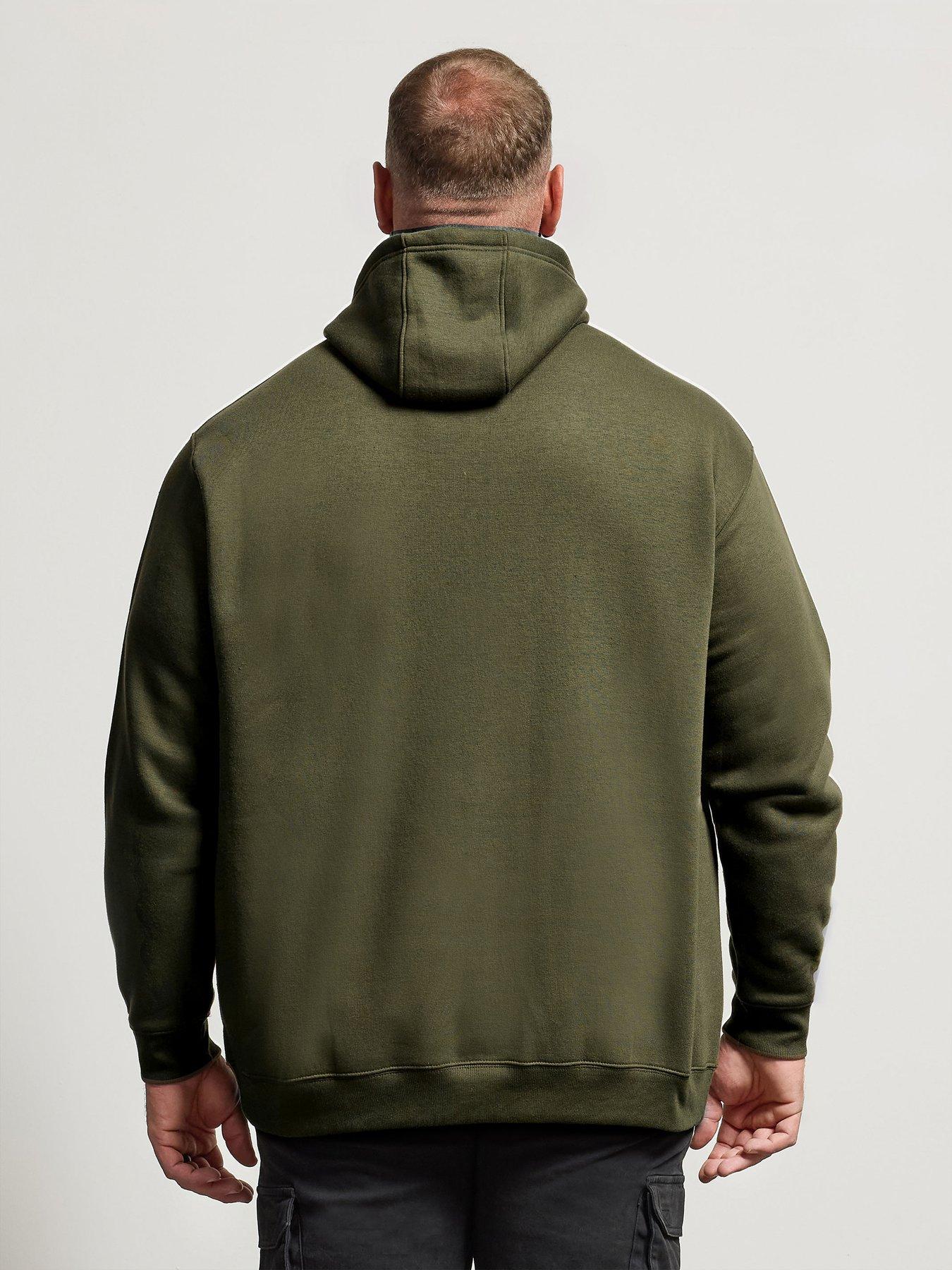  image of badrhino-printed-hoodie-jumper-green