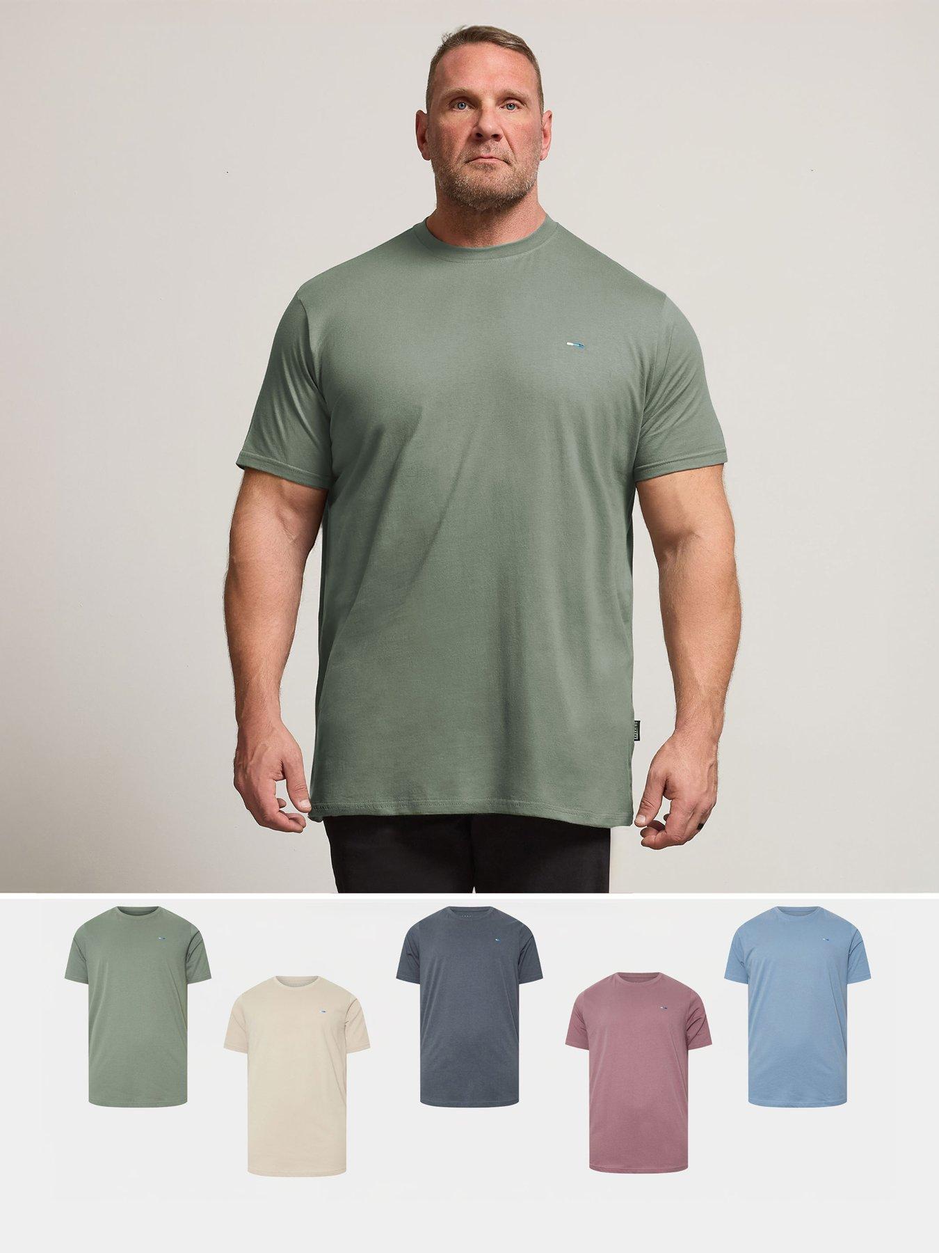  image of badrhino-5-pack-extra-long-basic-t-shirt-multi