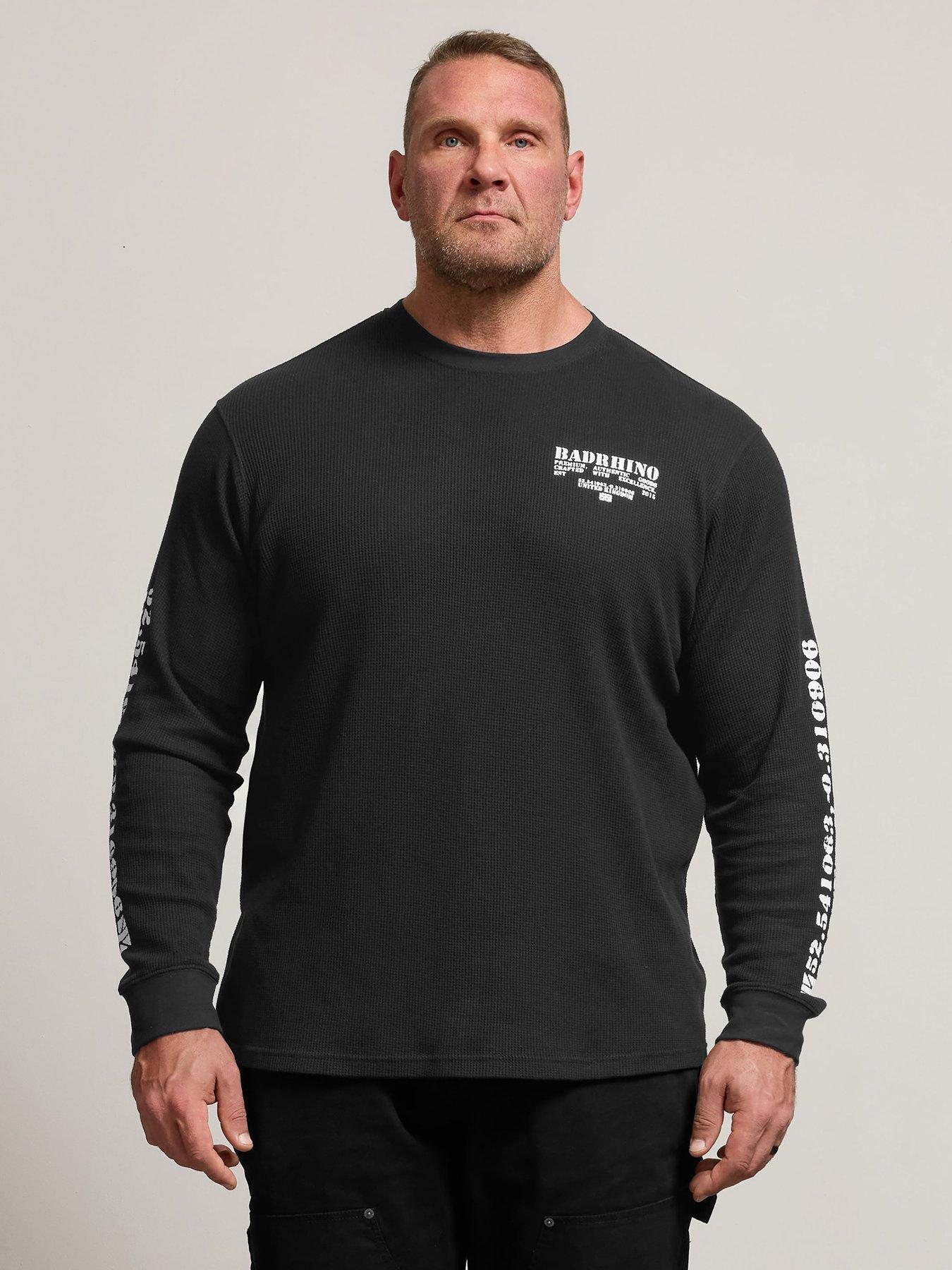 Image 1 of 4 of BadRhino Fuji Waffle Long Sleeve T-Shirt - Black