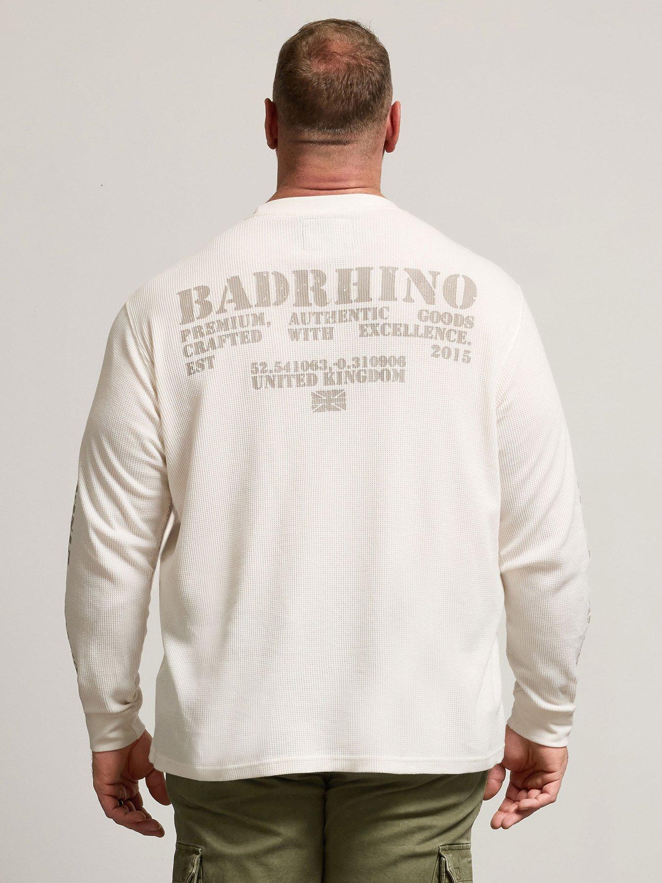  image of badrhino-waffle-long-sleeve-t-shirt-beige