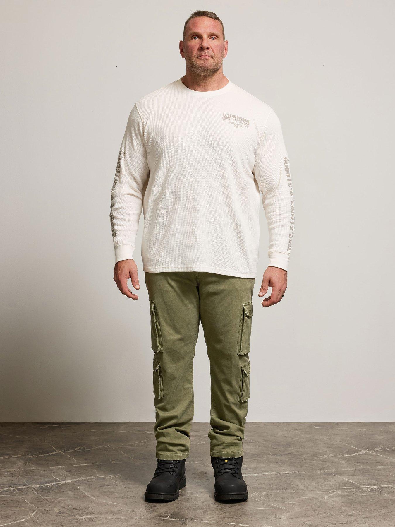  image of badrhino-waffle-long-sleeve-t-shirt-beige