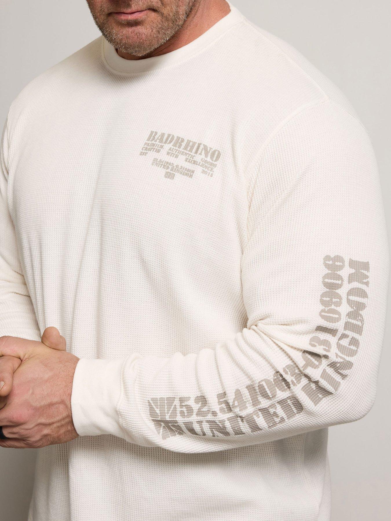  image of badrhino-waffle-long-sleeve-t-shirt-beige