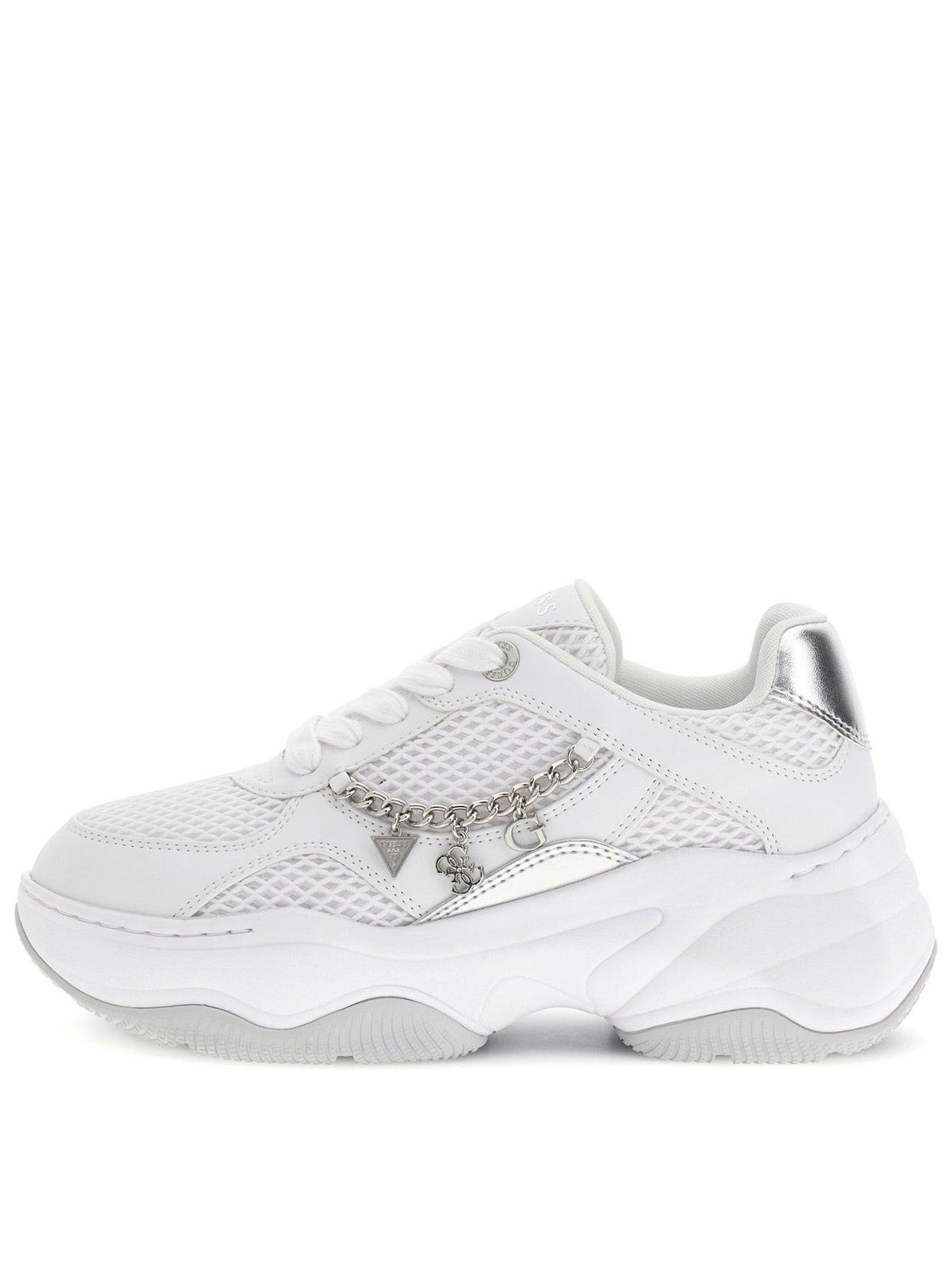  image of guess-jeans-harpaa-chunky-sole-logo-chain-sneaker-white