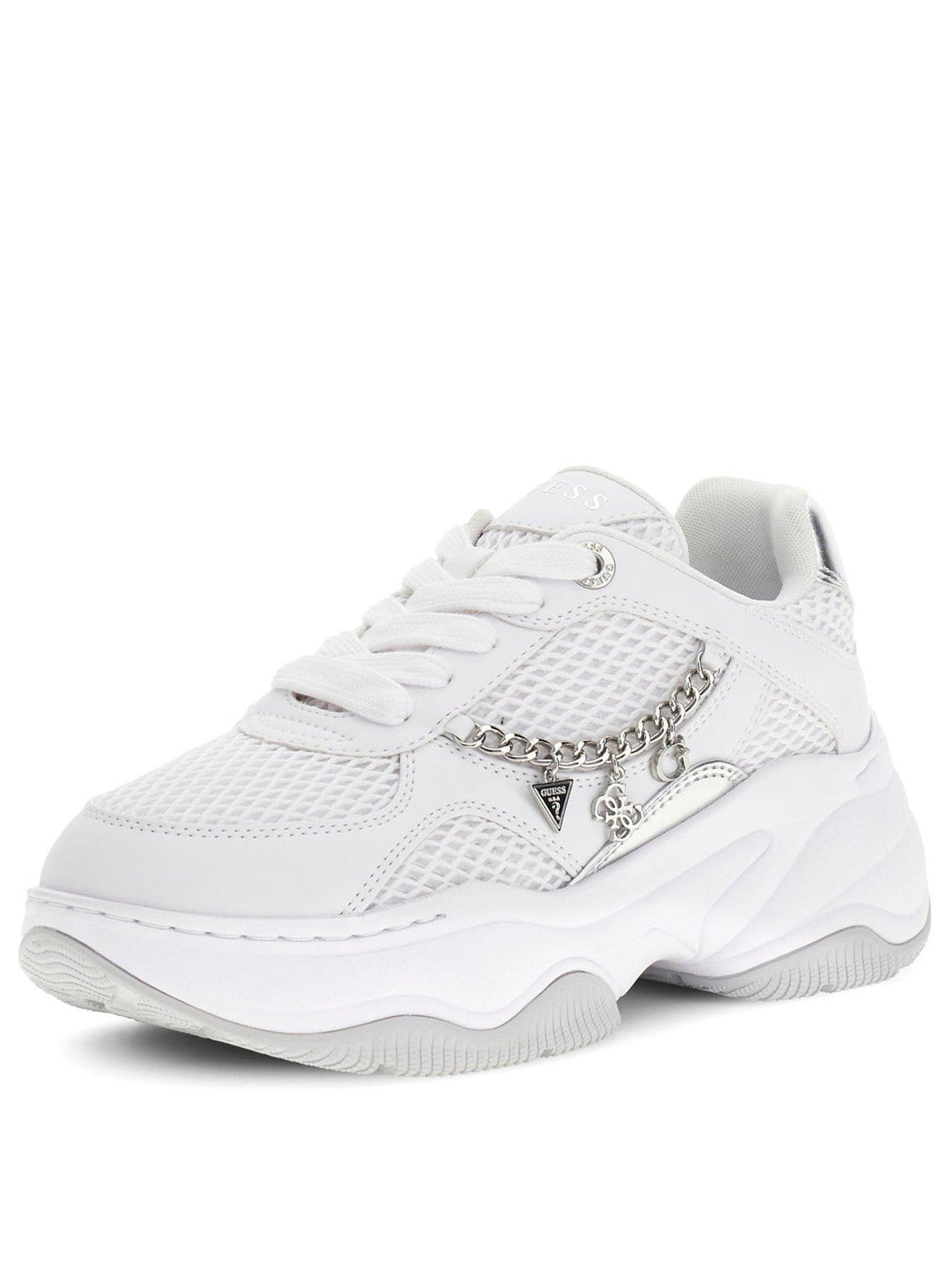  image of guess-jeans-harpaa-chunky-sole-logo-chain-sneaker-white