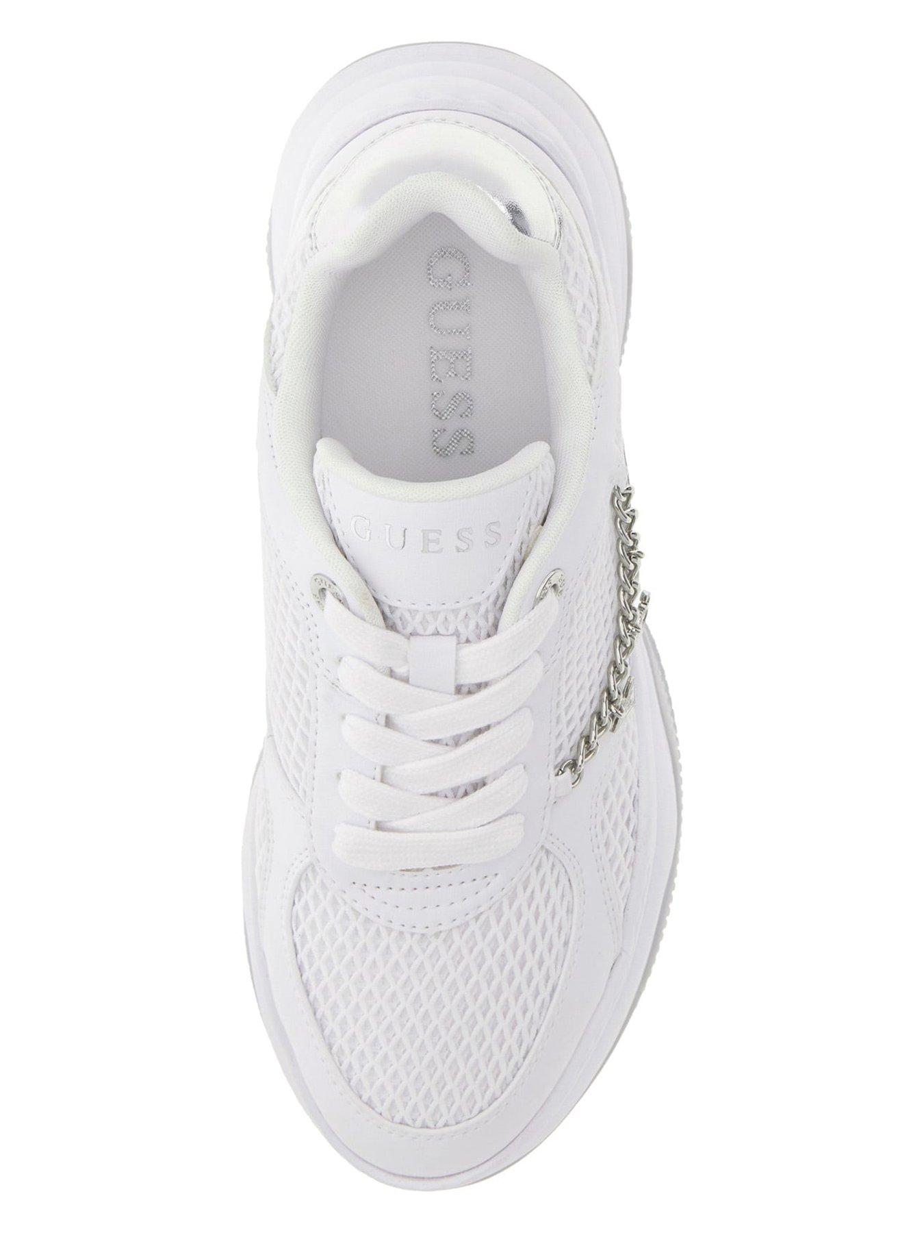  image of guess-jeans-harpaa-chunky-sole-logo-chain-sneaker-white