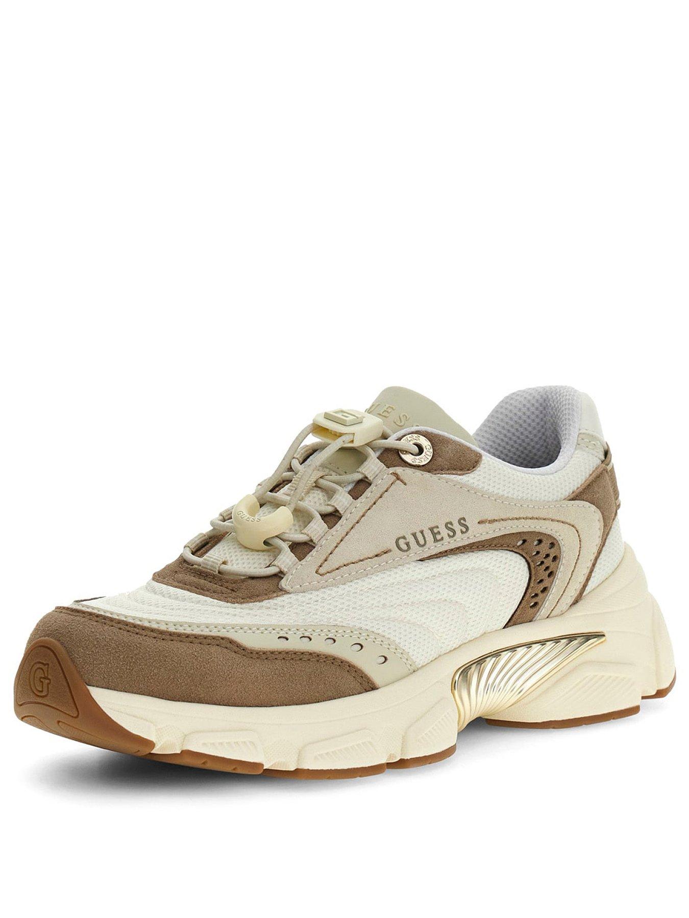  image of guess-jeans-imeri-perforated-insert-running-shoes-beige
