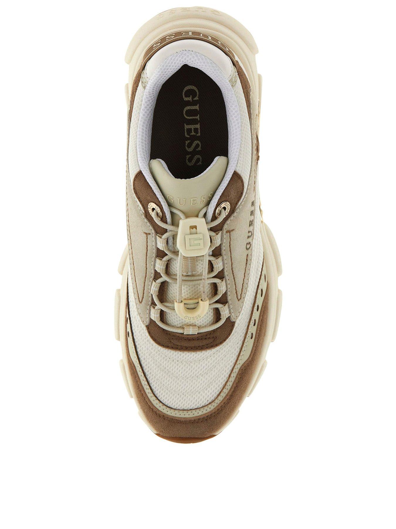  image of guess-jeans-imeri-perforated-insert-running-shoes-beige