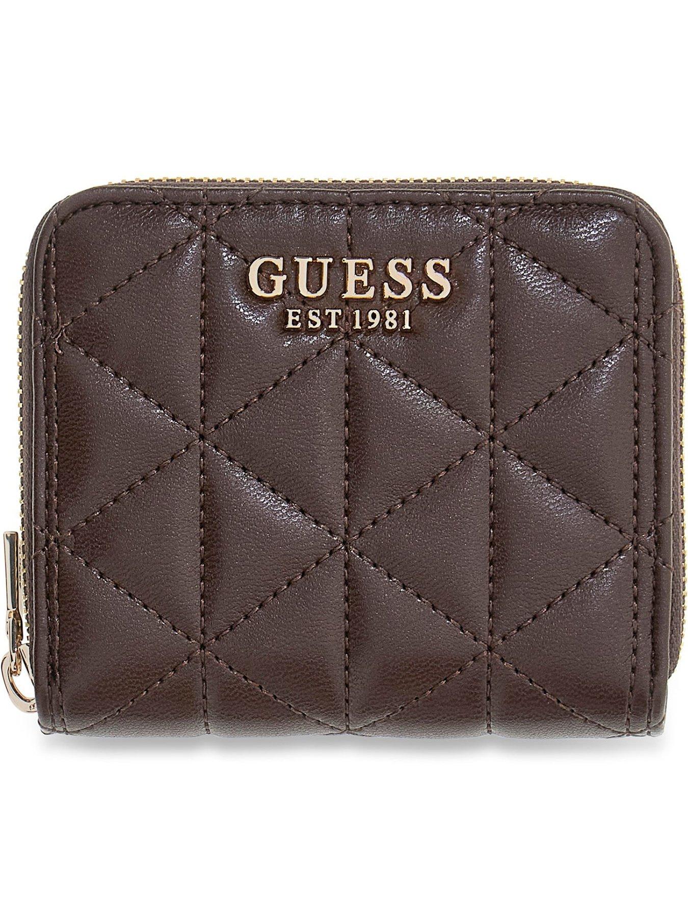 Guess Jeans Paisleigh Small Quilted Zip Around Purse - Brown
