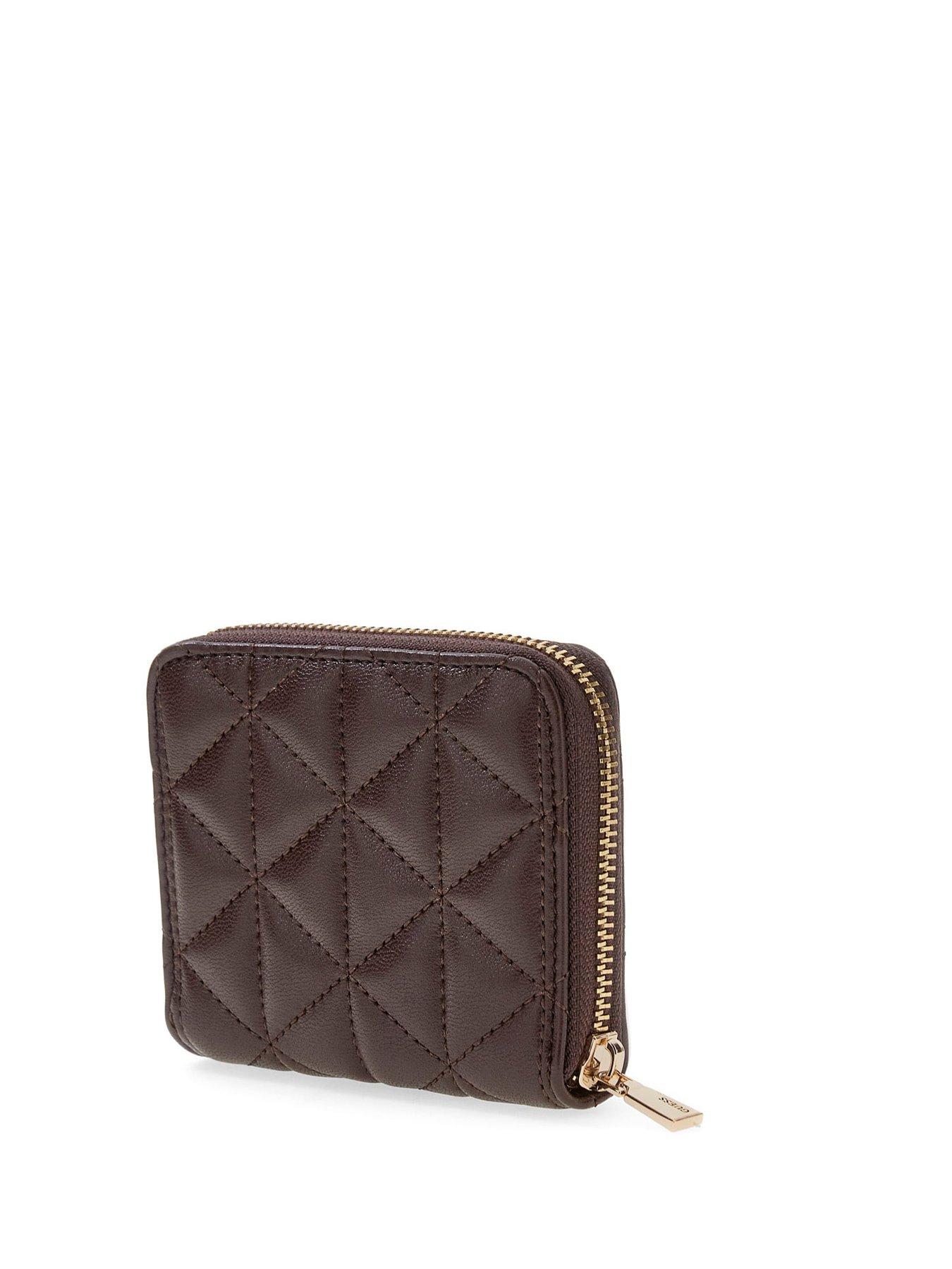 Image 4 of 4 of Guess Jeans Paisleigh Small Quilted Zip Around Purse - Brown