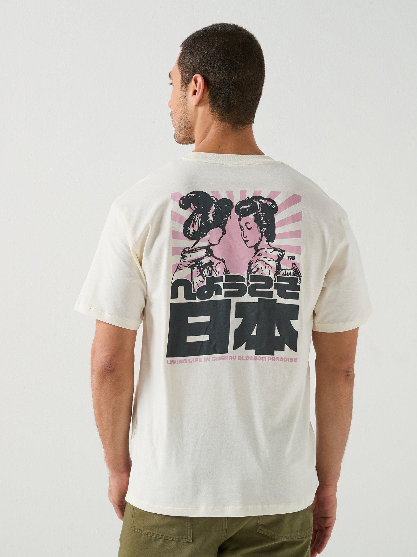 front image of jack-jones-cherry-graphic-t-shirt-off-white