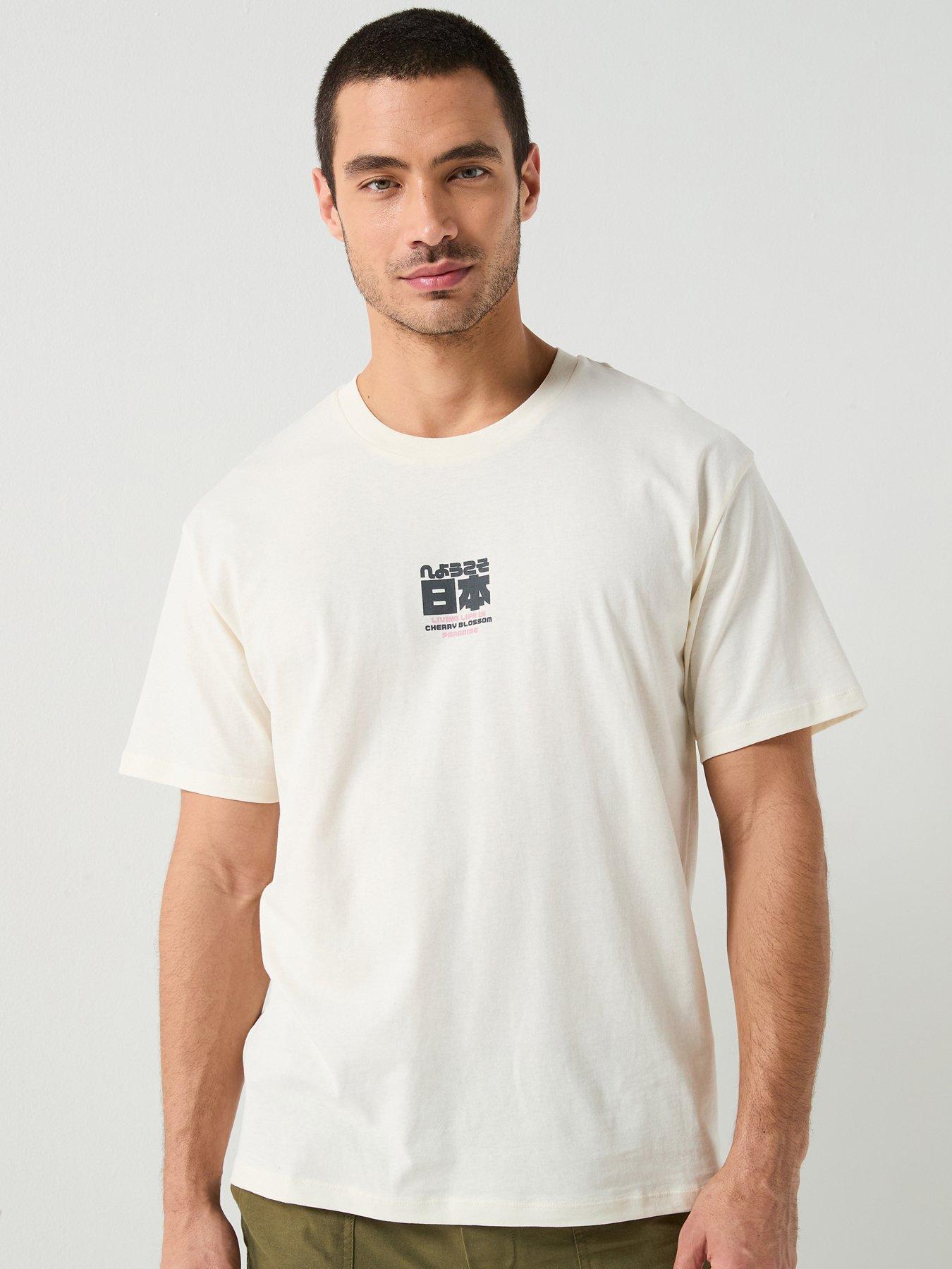  image of jack-jones-cherry-graphic-t-shirt-off-white