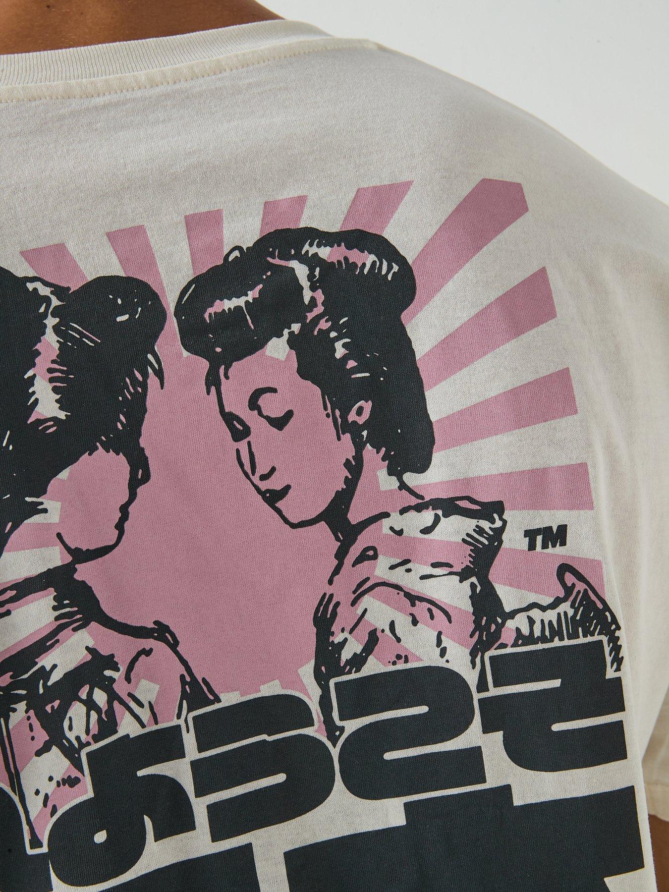  image of jack-jones-cherry-graphic-t-shirt-off-white