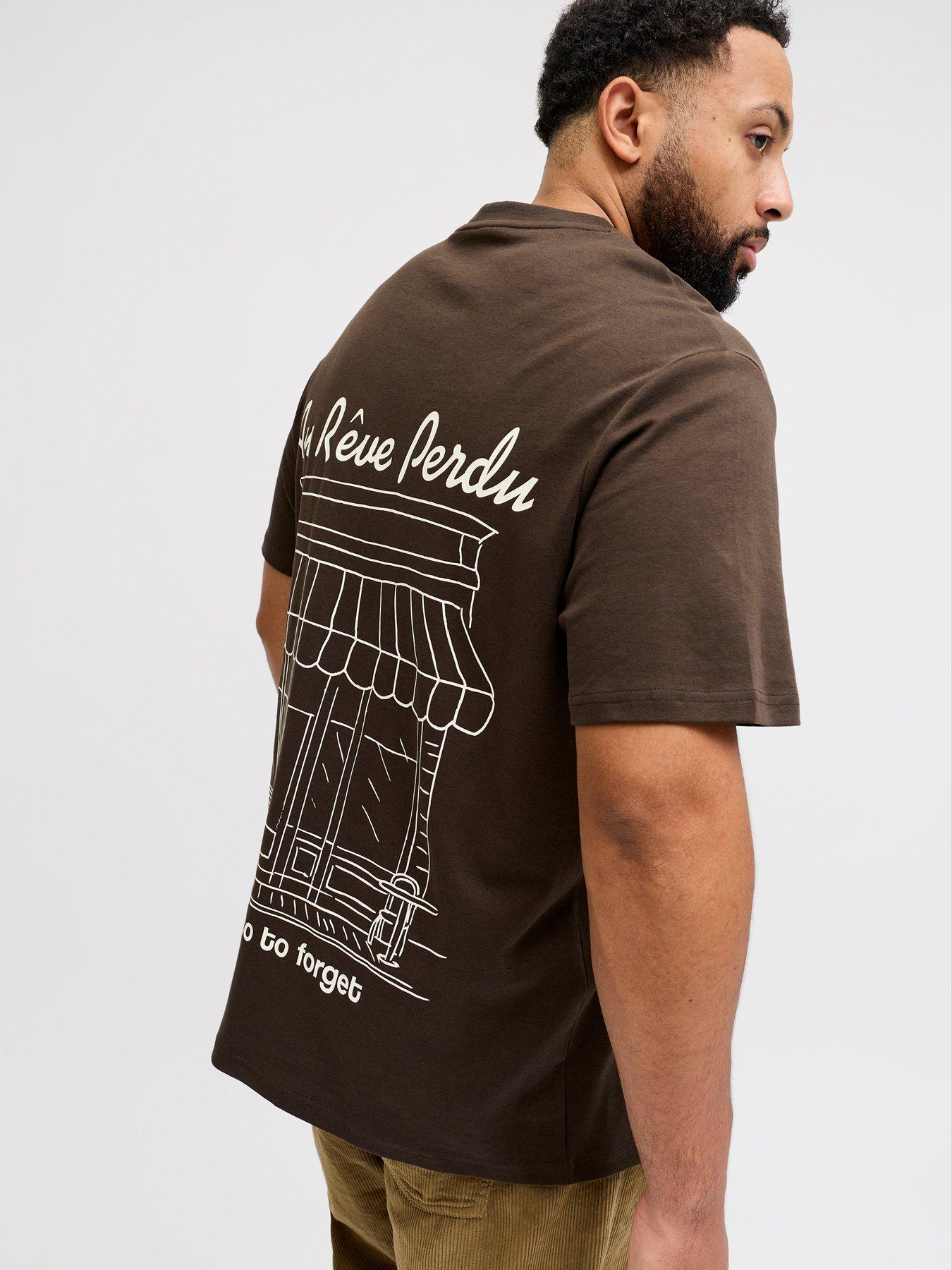 Image 2 of 7 of Jack & Jones Plus Back Graphic T-Shirt - Brown