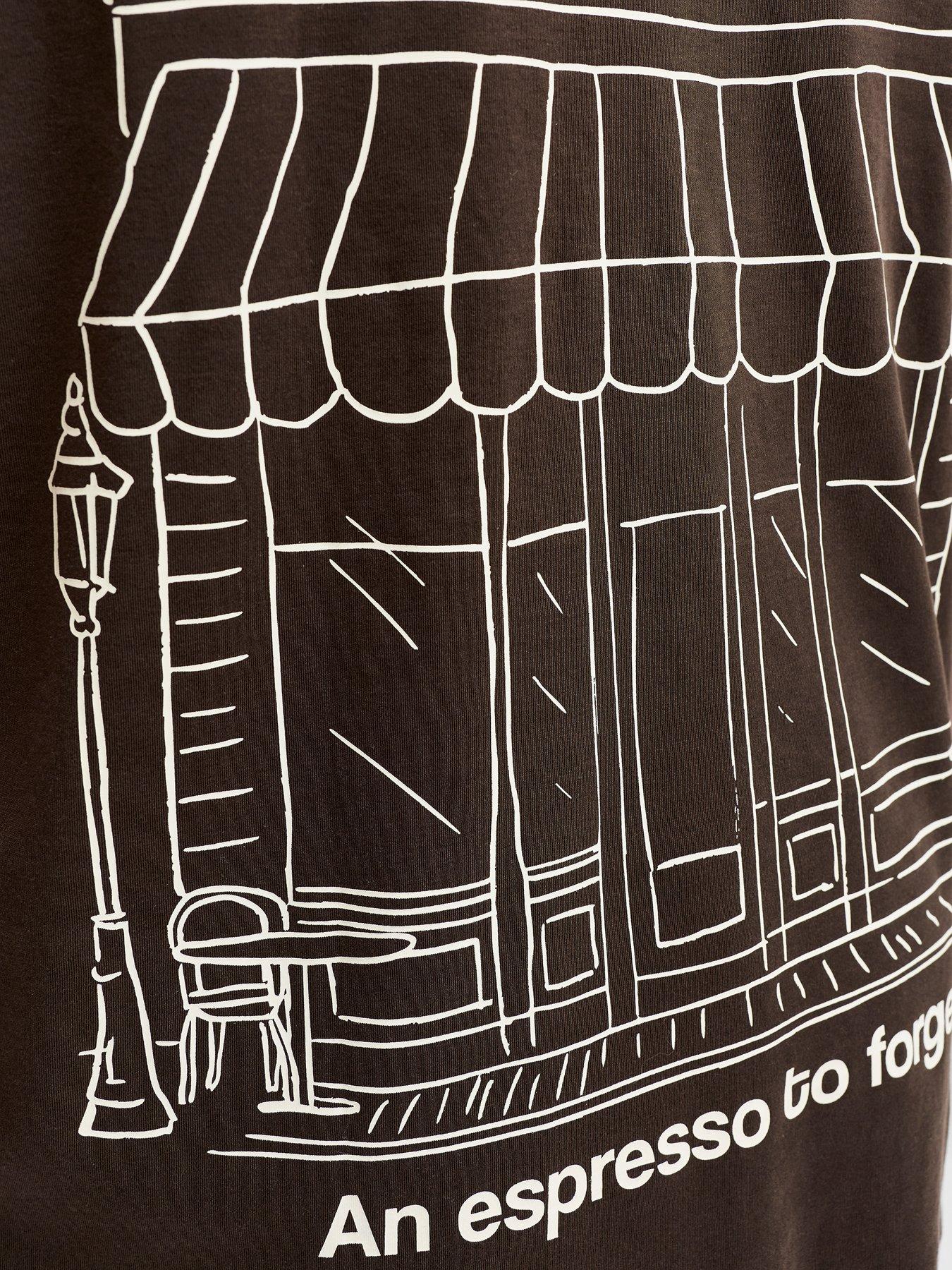 Image 5 of 7 of Jack & Jones Plus Back Graphic T-Shirt - Brown