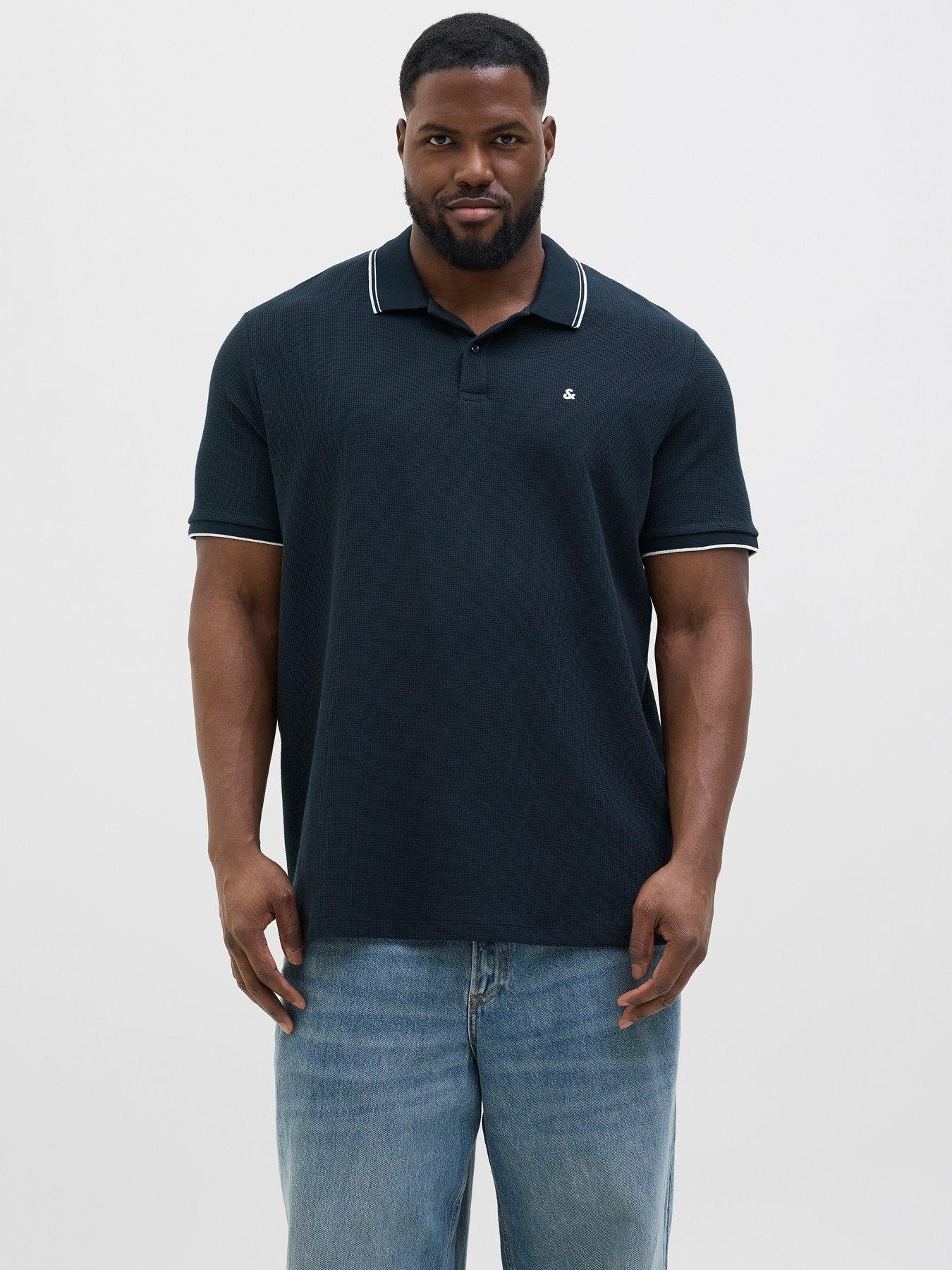 Jack & Jones Plus Austin Short Sleeve Polo - Navy