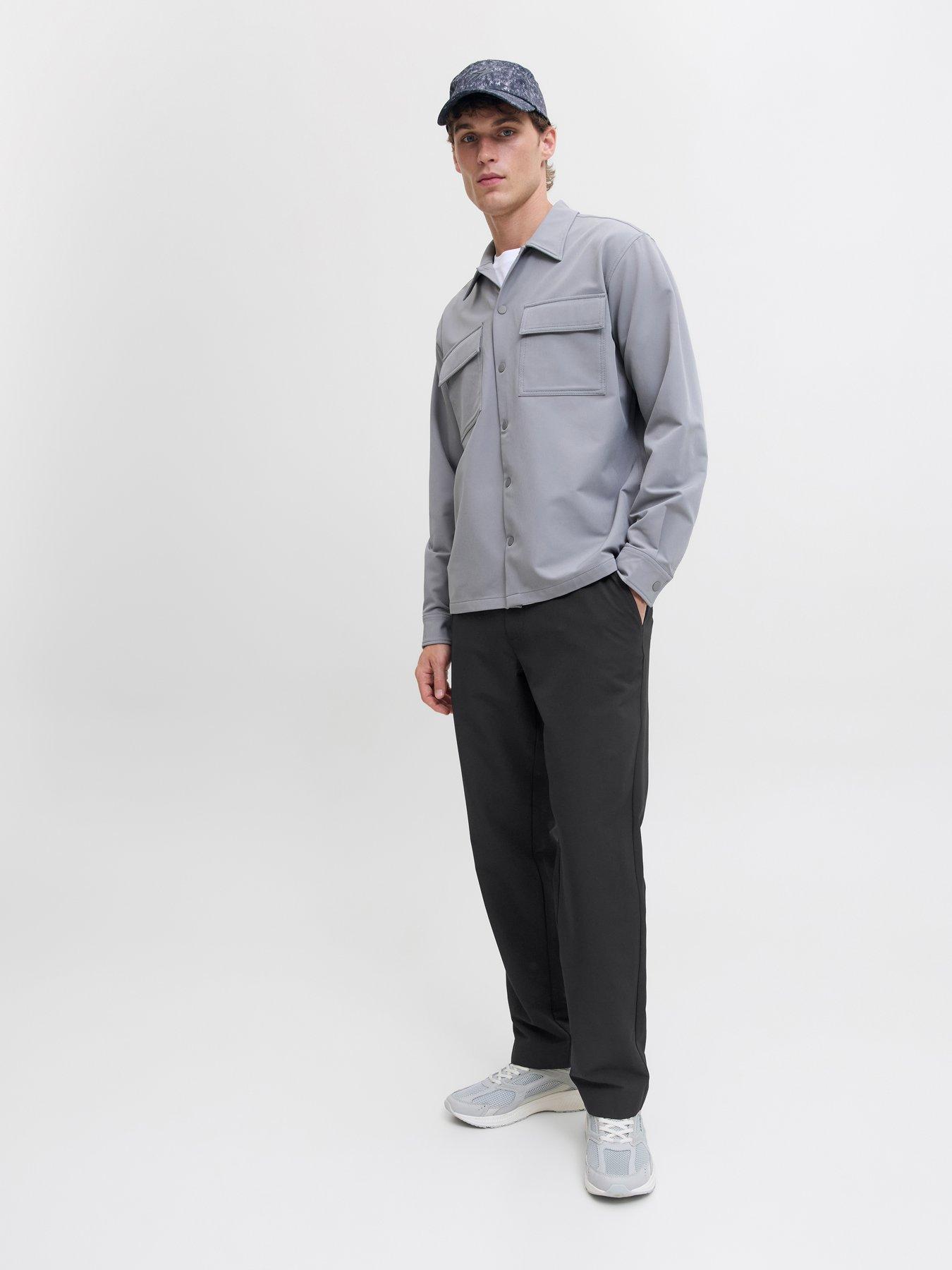  image of jack-jones-kane-commute-travel-smart-elasticated-trouser-black