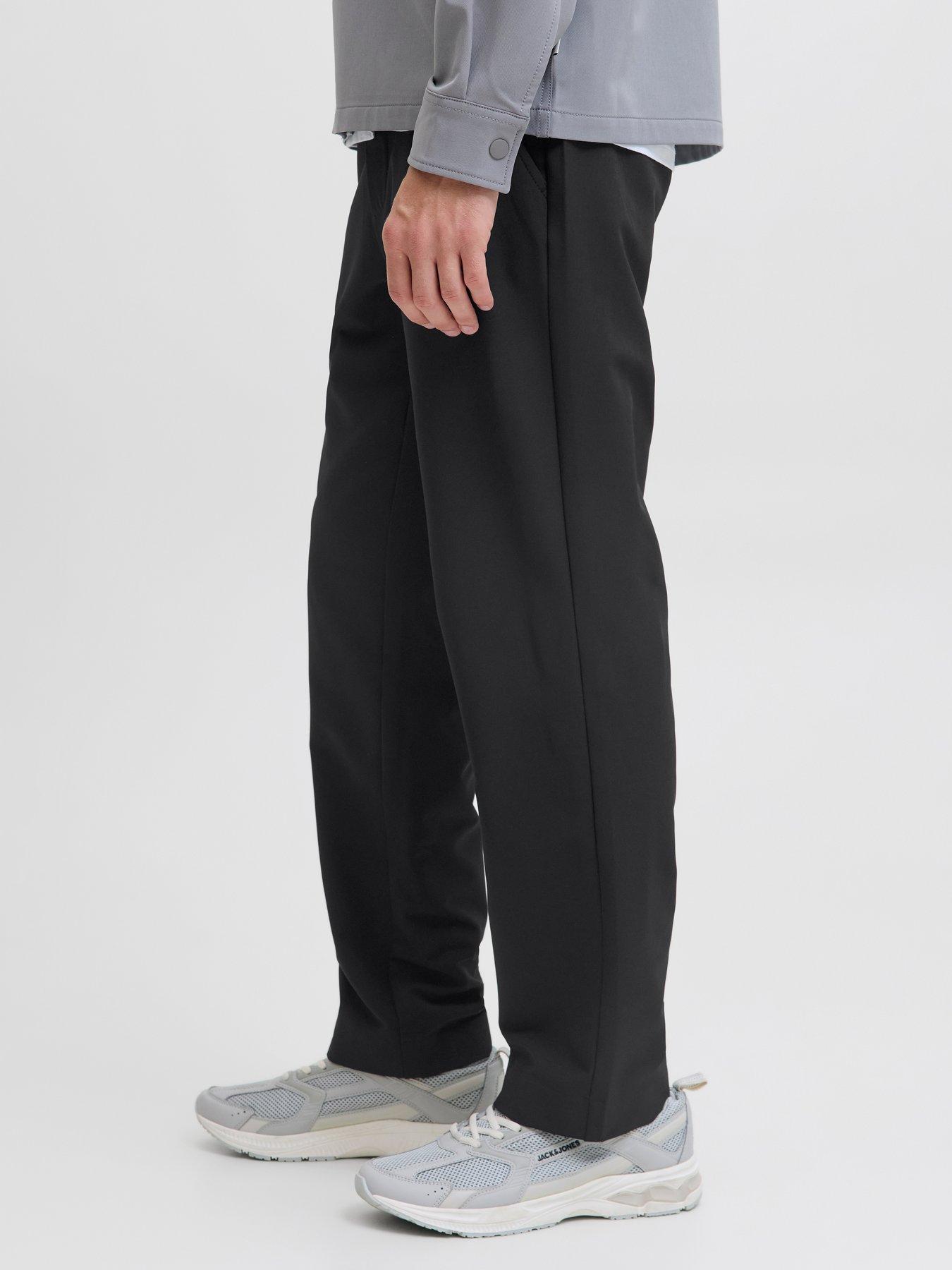  image of jack-jones-kane-commute-travel-smart-elasticated-trouser-black