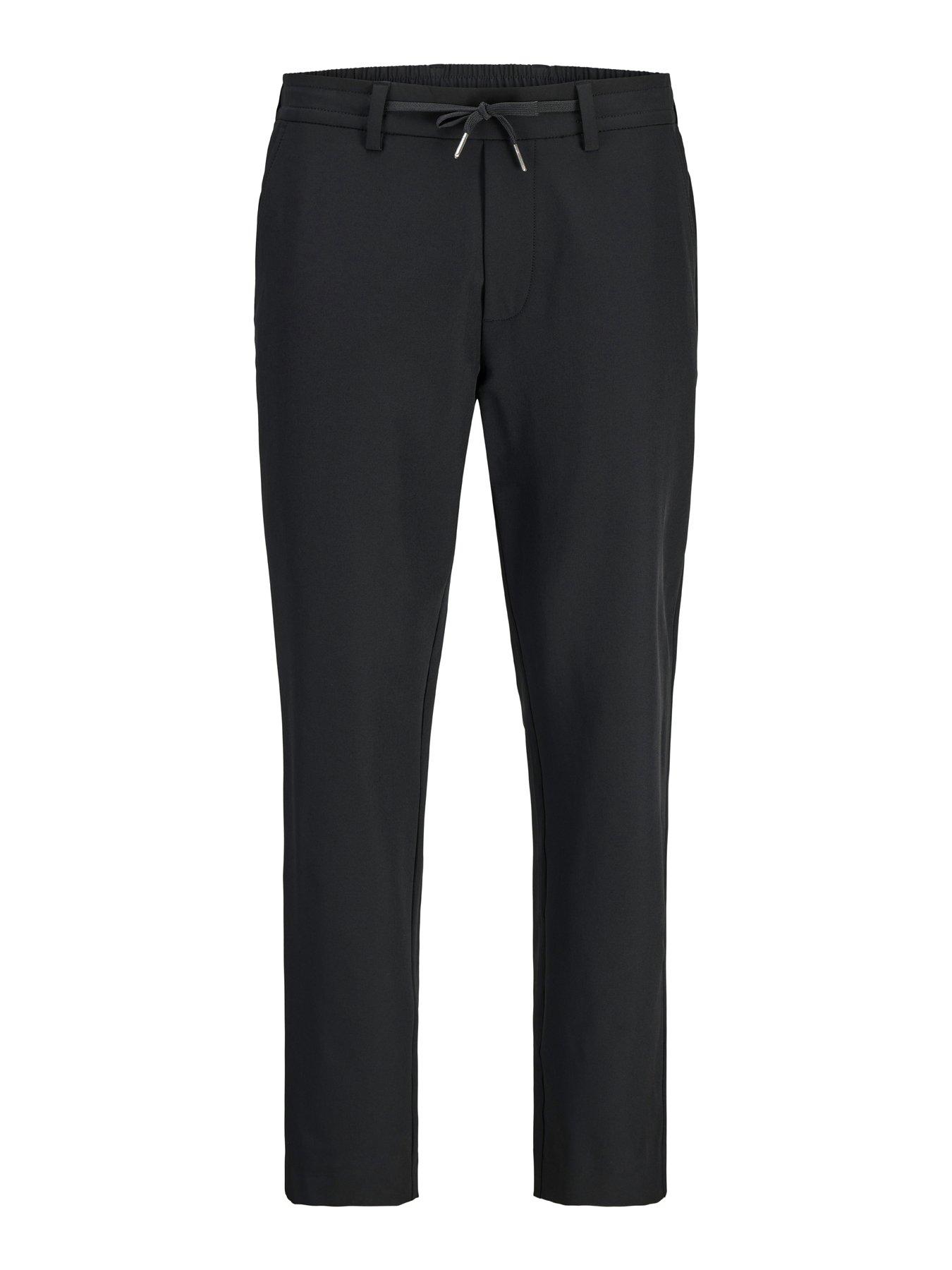  image of jack-jones-kane-commute-travel-smart-elasticated-trouser-black