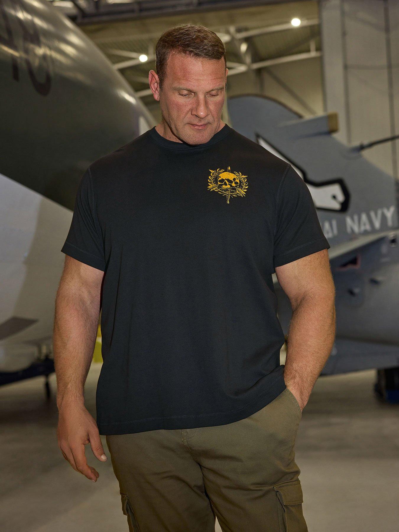  image of badrhino-skull-emblem-graphic-t-shirt-black