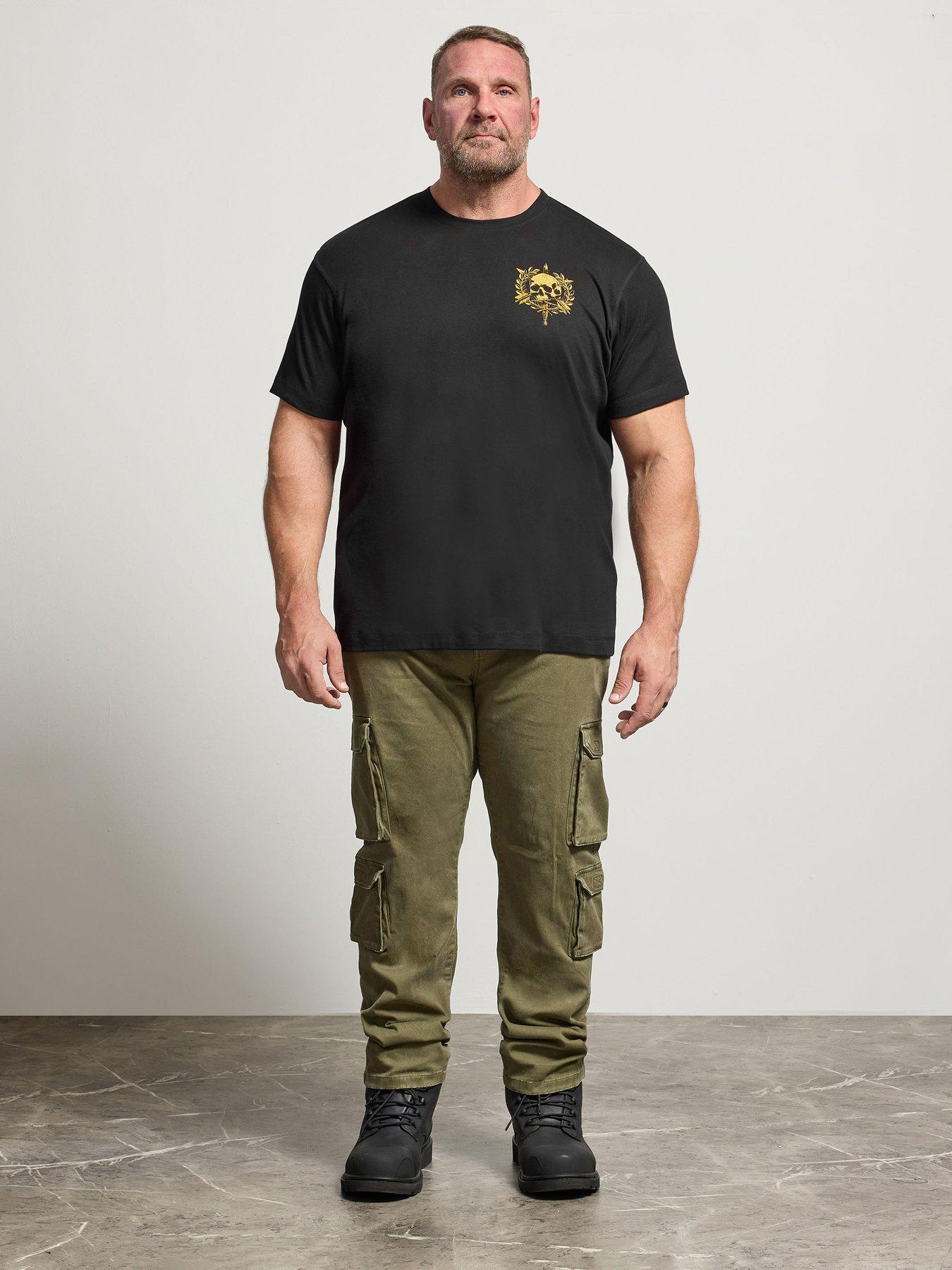  image of badrhino-skull-emblem-graphic-t-shirt-black