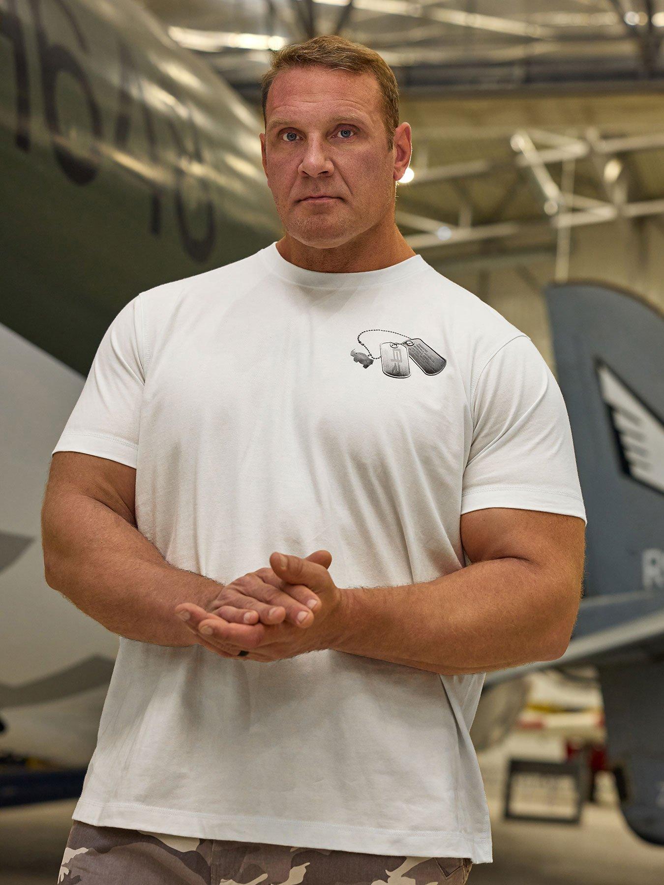  image of badrhino-dog-tag-short-sleeve-t-shirt-white