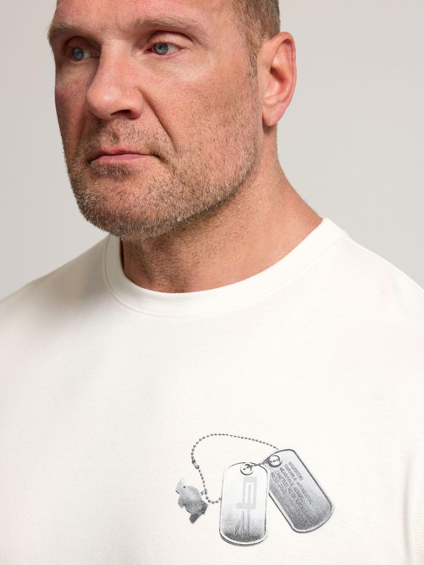  image of badrhino-dog-tag-short-sleeve-t-shirt-white