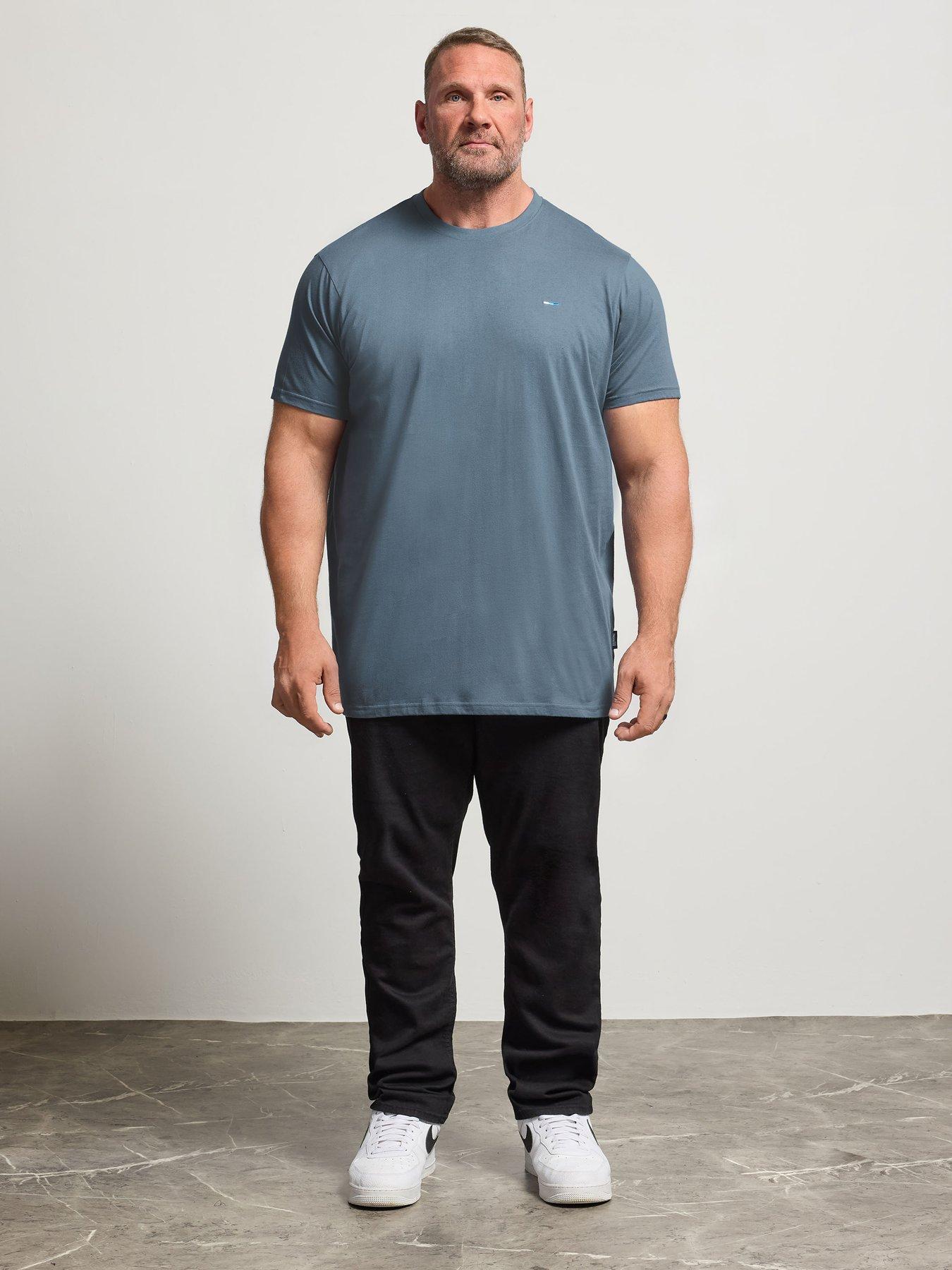  image of badrhino-5-pack-longline-t-shirt-blue