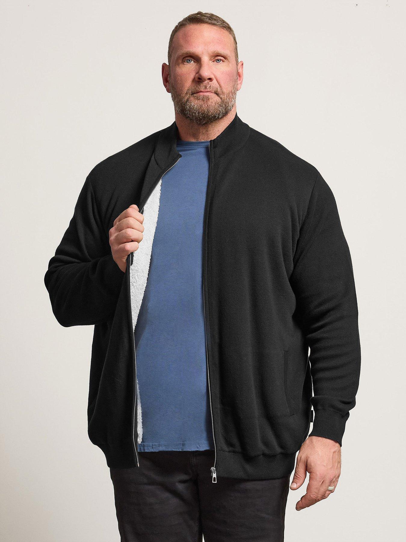 BadRhino Badrhino Knitted Borg Lined Full Zip Jacket - Black