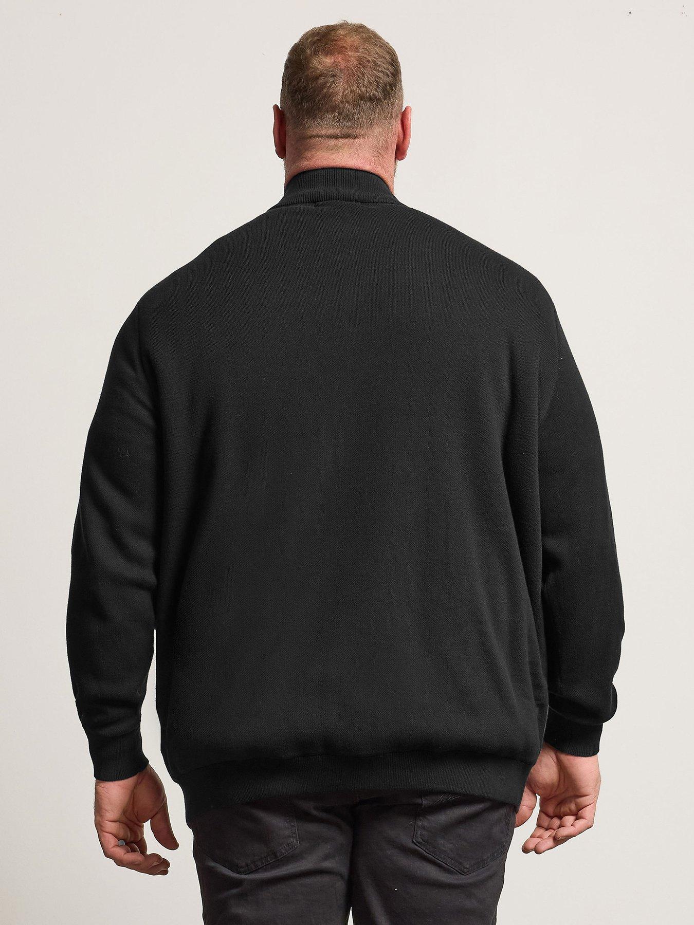 Image 2 of 5 of BadRhino Knitted Borg Lined Full Zip Jacket - Black