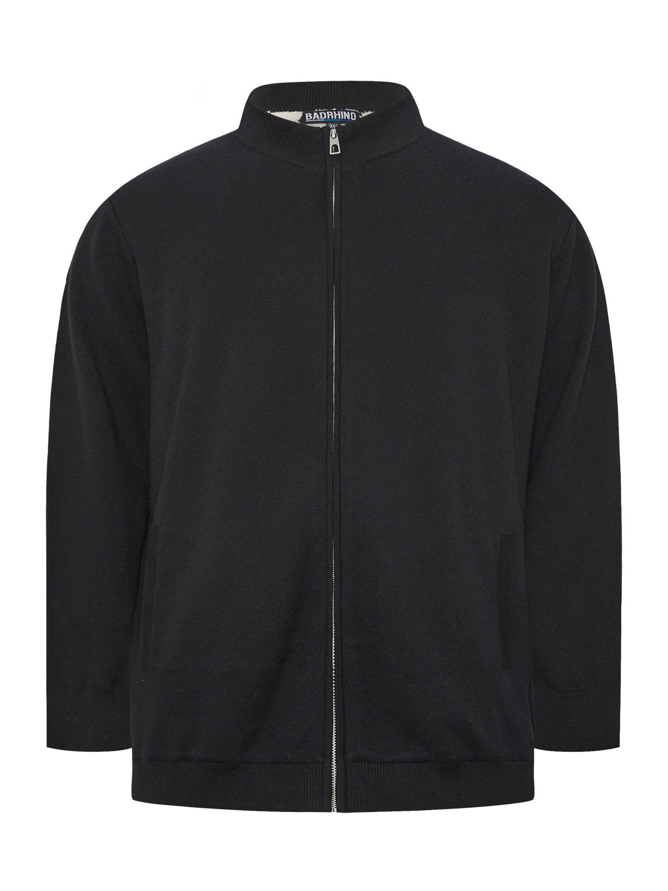 Image 5 of 5 of BadRhino Knitted Borg Lined Full Zip Jacket - Black