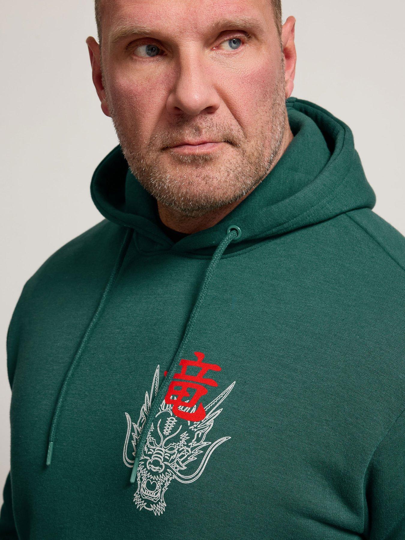  image of badrhino-dragon-graphic-hoodie-green