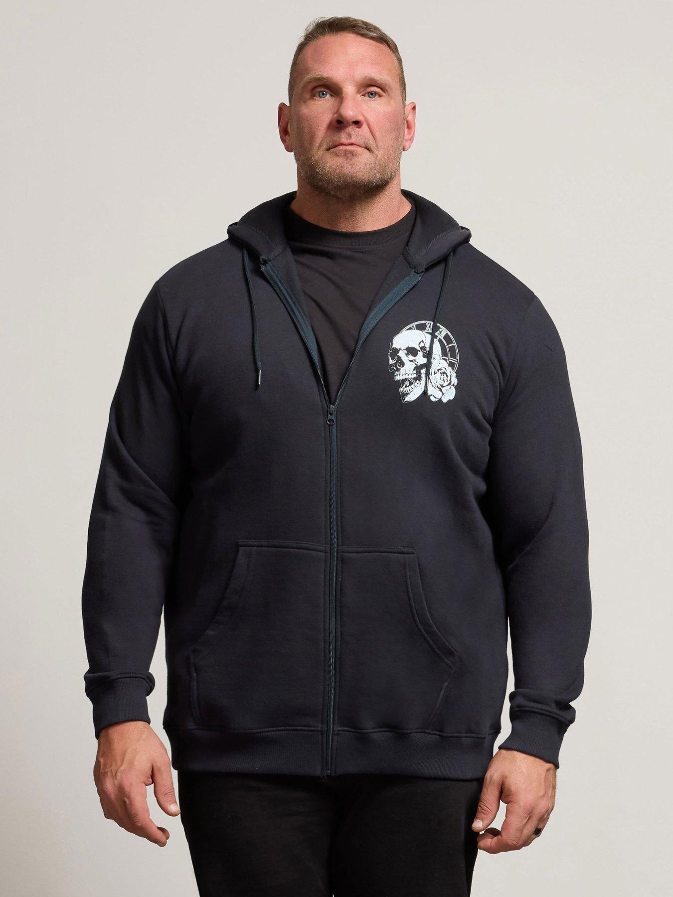 BadRhino Skull Clock Zip Thru Sweatshirt - Blue