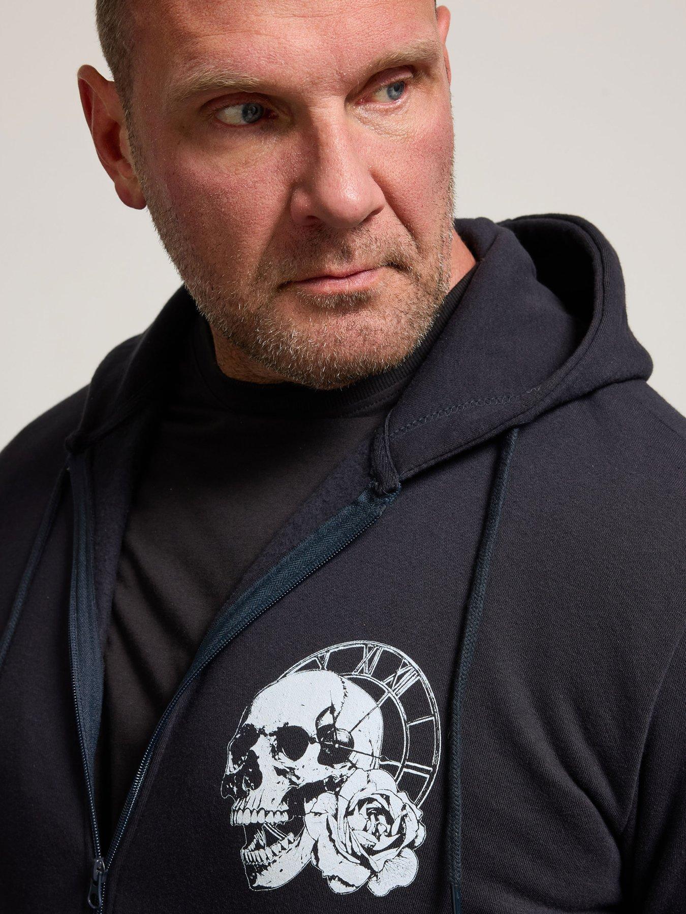 Image 4 of 4 of BadRhino Skull Clock Zip Thru Sweatshirt - Blue