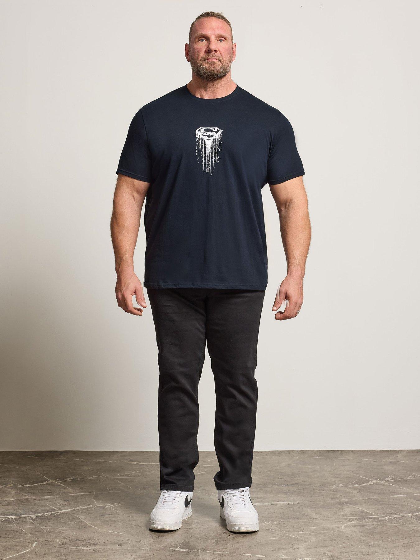  image of badrhino-superman-back-and-front-t-shirt-blue