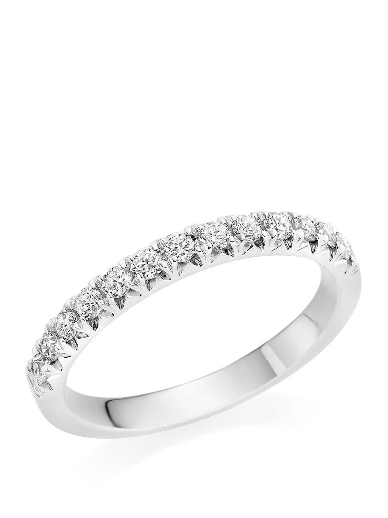 Beaverbrooks Platinum Diamond Half Eternity Ring