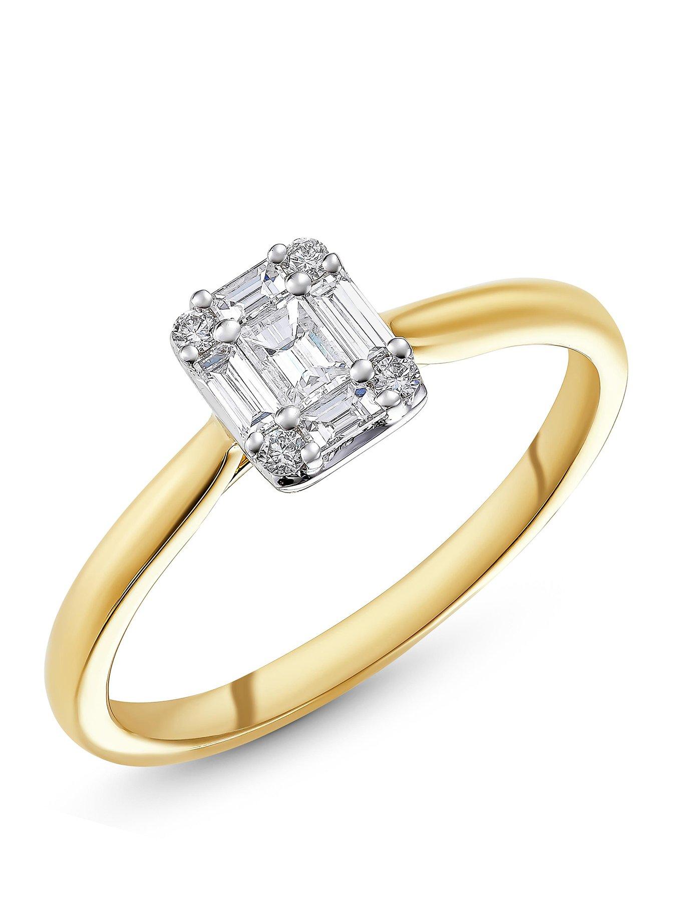 Beaverbrooks 18ct Yellow Gold Diamond Cluster Ring