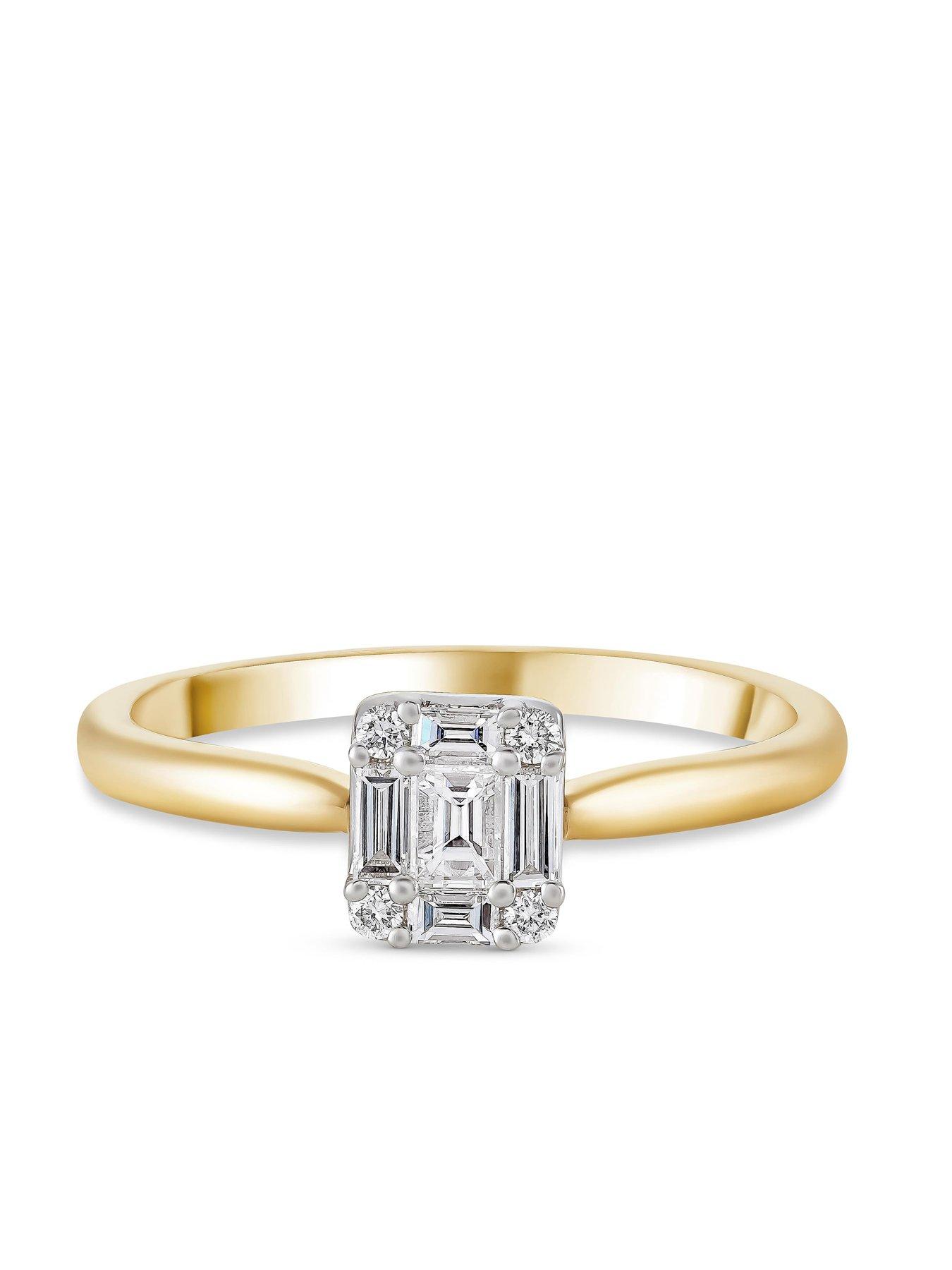  image of beaverbrooks-18ct-yellow-gold-diamond-cluster-ring