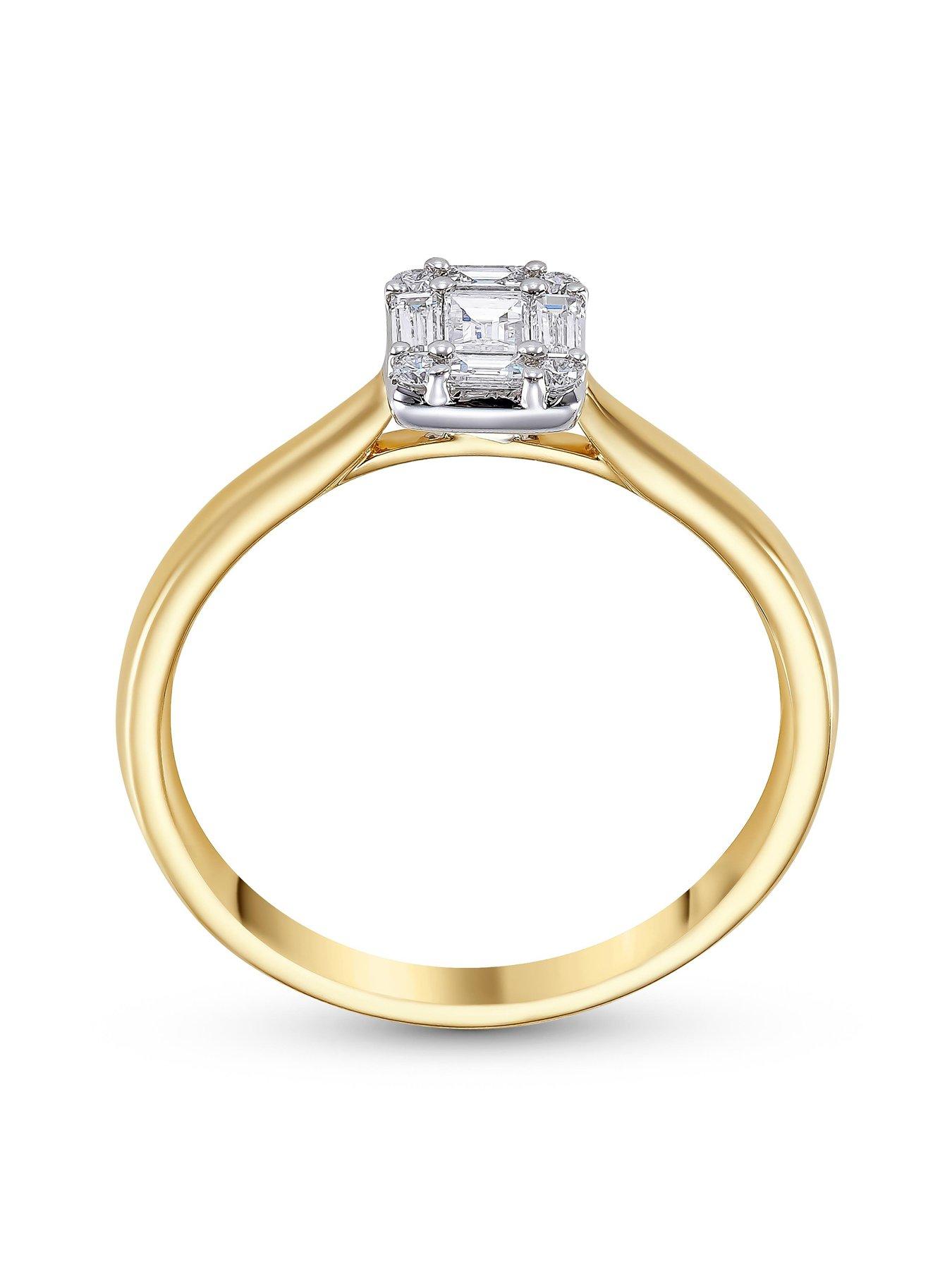  image of beaverbrooks-18ct-yellow-gold-diamond-cluster-ring