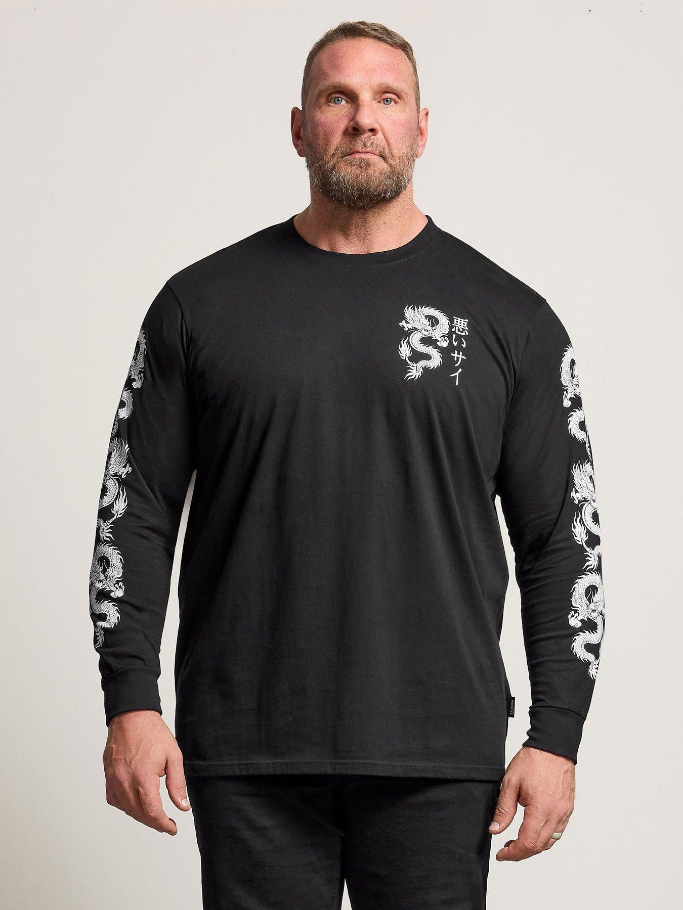  image of badrhino-dragon-long-sleeve-t-shirt-black