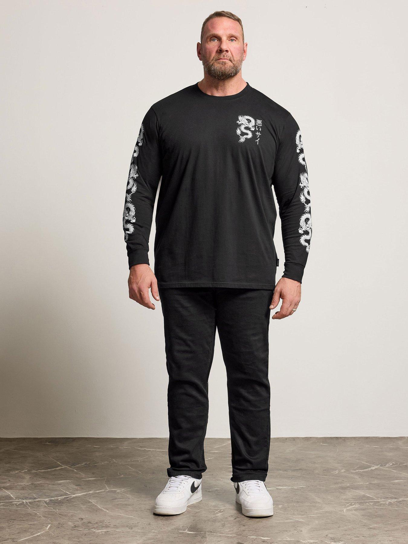  image of badrhino-dragon-long-sleeve-t-shirt-black