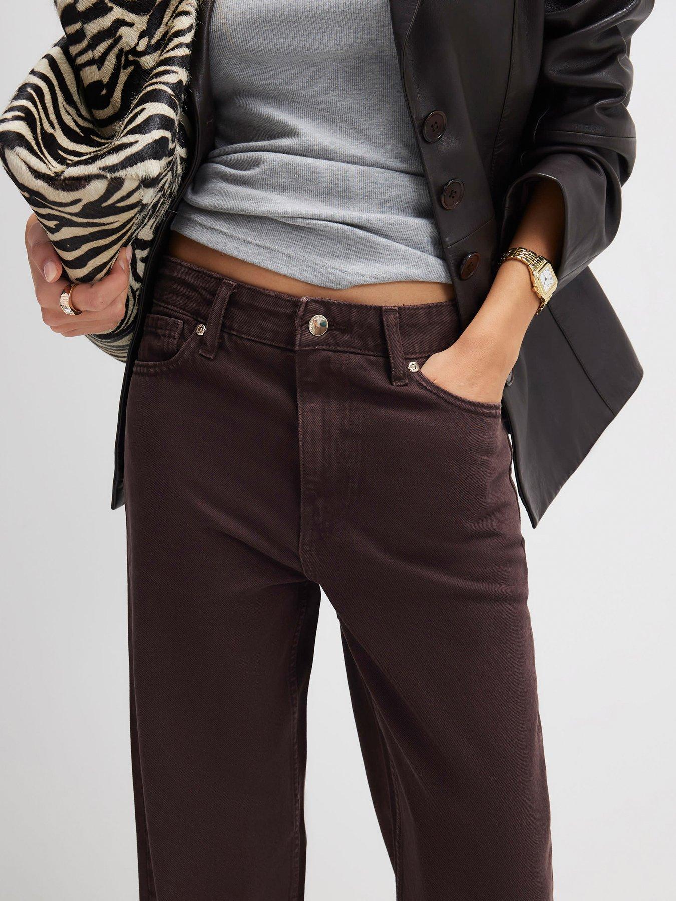  image of river-island-wispa-relaxed-straight-jeans-brown