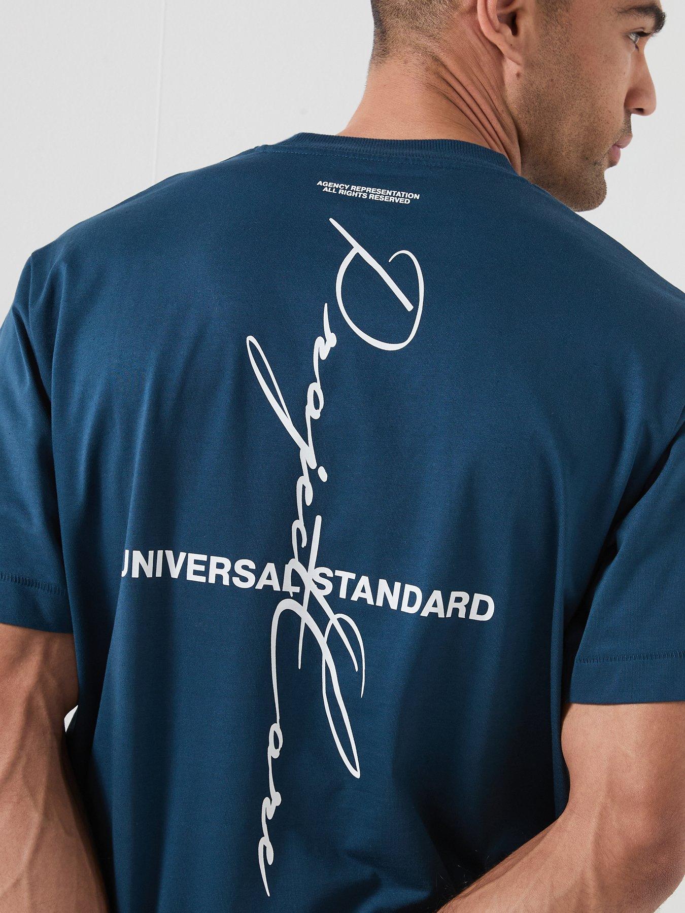 Image 4 of 5 of Jack & Jones Cover Script Back Graphic T-Shirt - Blue